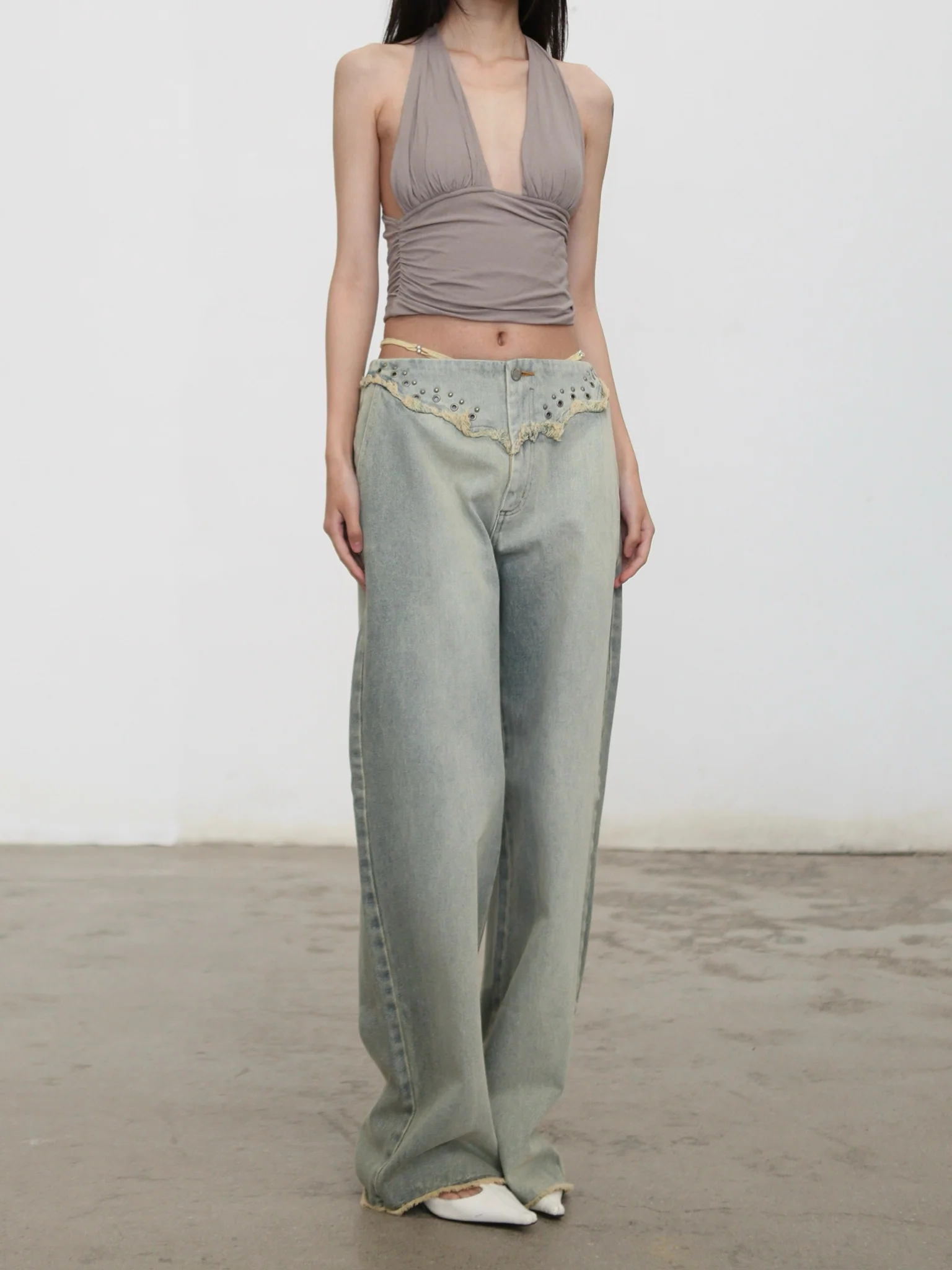 RUI Built 26 Early Spring Jeans with Thin Straps, Rivets, and Curved Blade Design, RUI-S26WV25-Sun-faded Blue (Sun-faded Vintage Blue) - Image 13