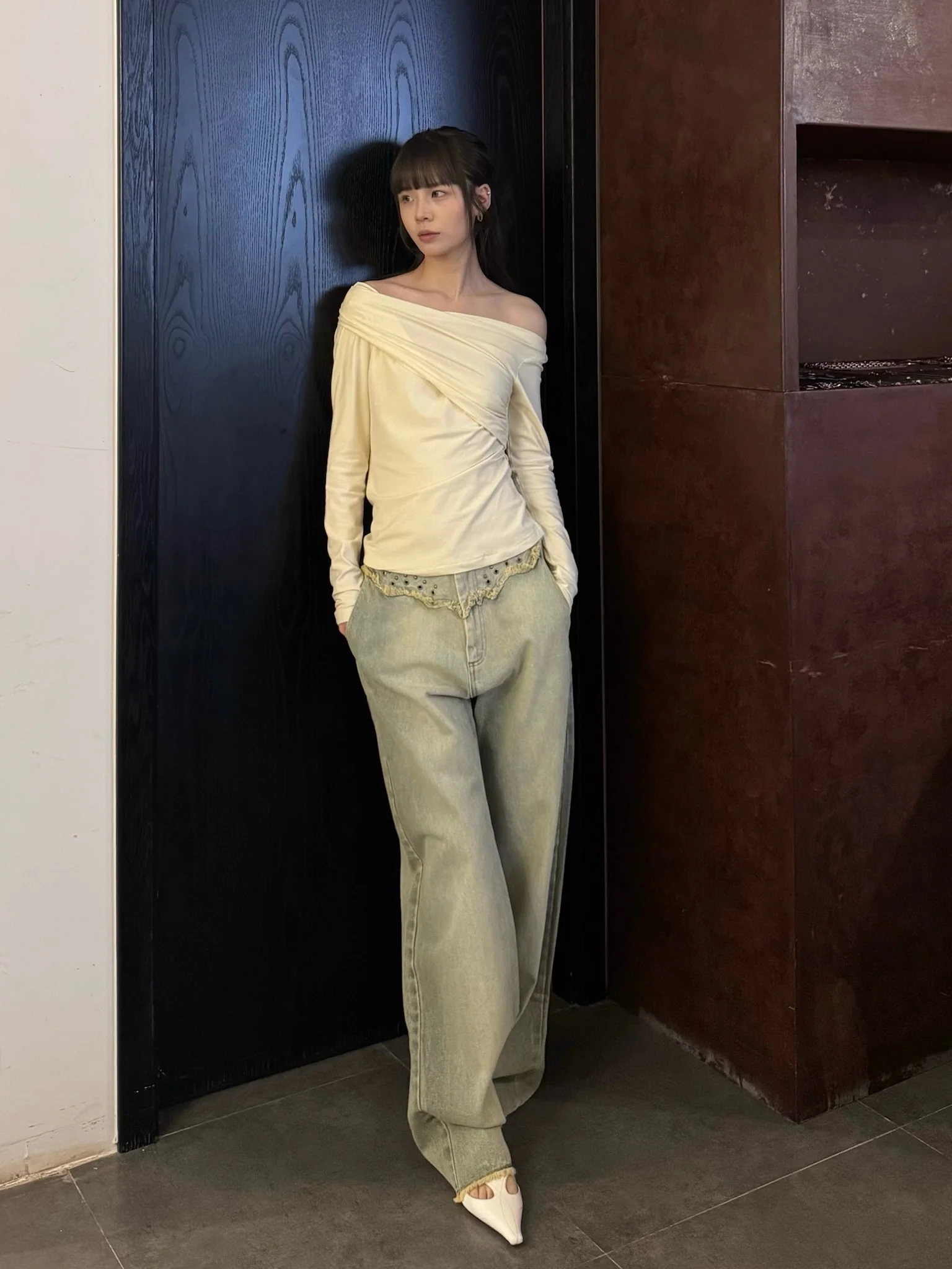 RUI Built 26 Early Spring Jeans with Thin Straps, Rivets, and Curved Blade Design, RUI-S26WV25-Sun-faded Blue (Sun-faded Vintage Blue) - Image 29