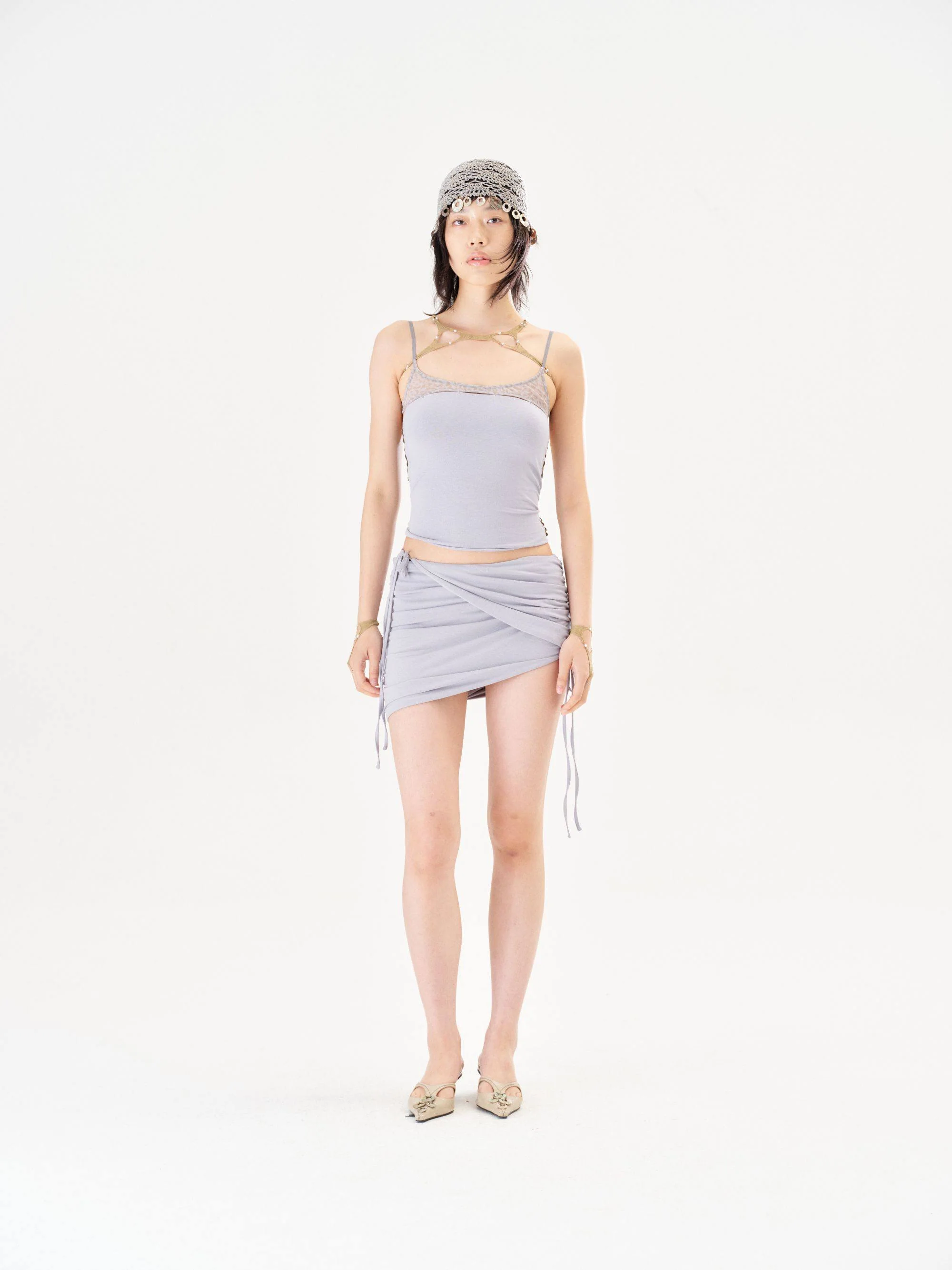 RUI built Spring/Summer 2026 Ruffled Wrap Skirt RUI-S26WV10-Misty Blue - Image 7