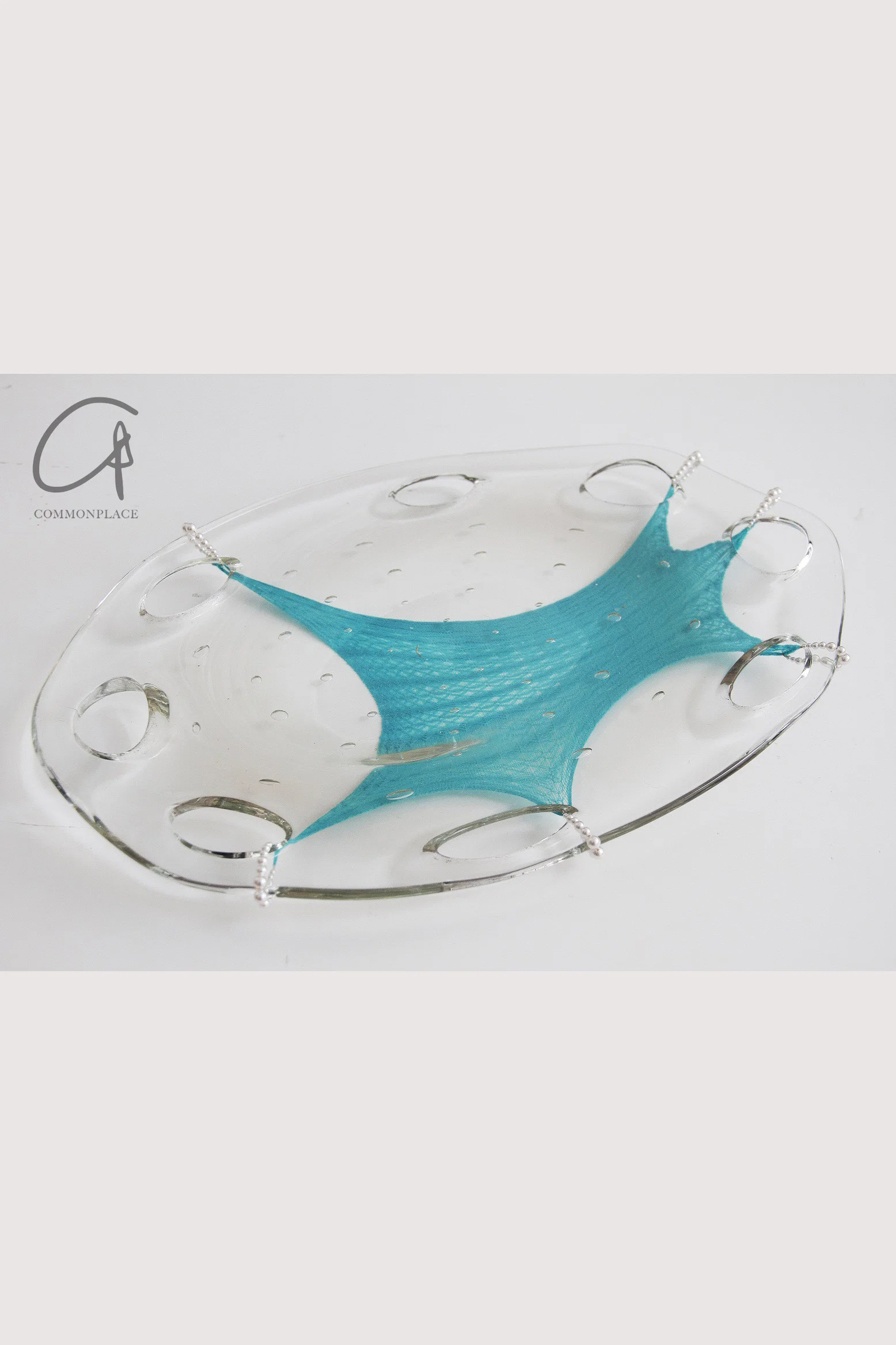 Rui Zhou installation vessel collection RUI-RUIFW21DC01-LAN Large transparent plate blue silk PR2 - Image 6