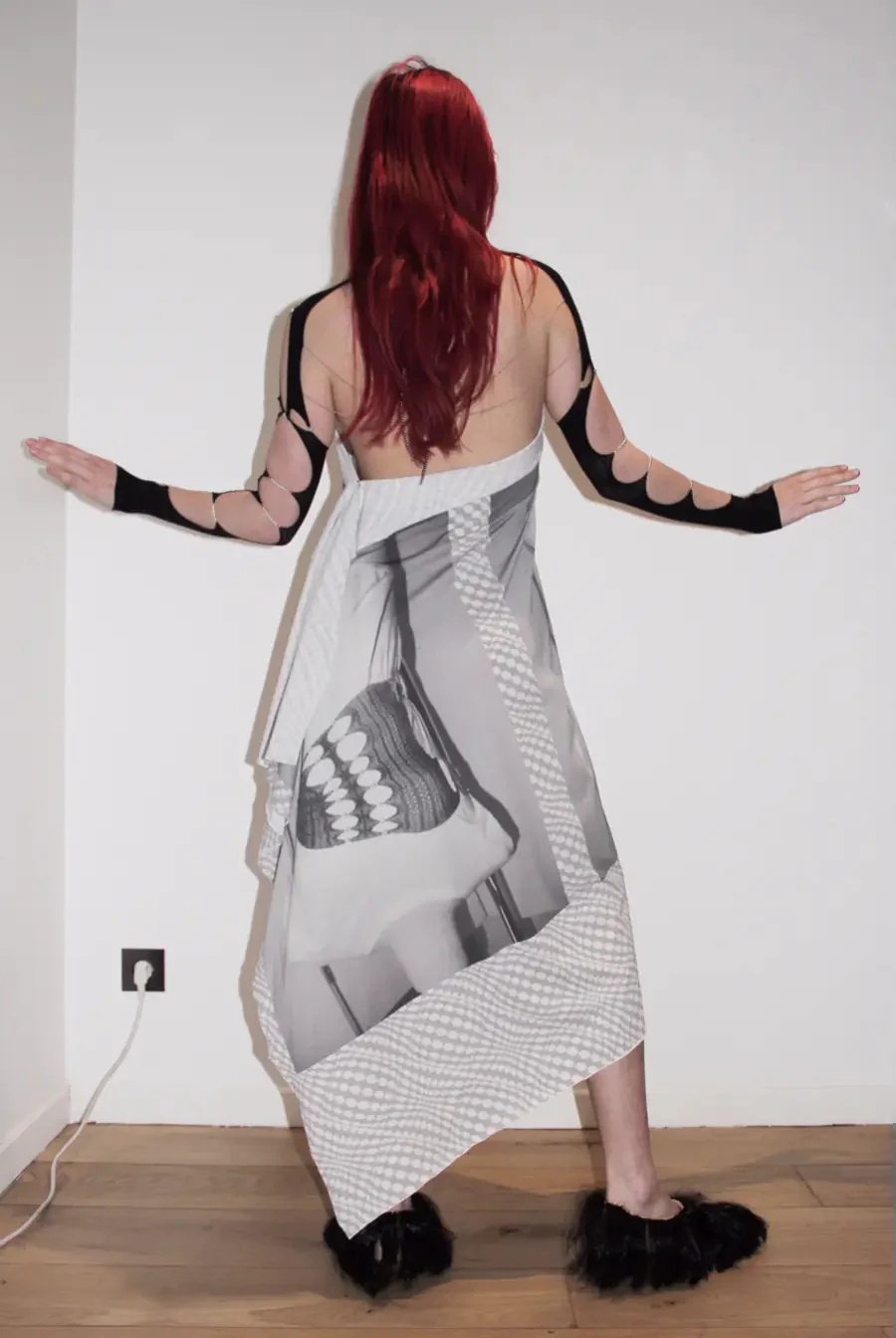 RUI Printed Halter Neck Dress RAW22WV06 Black - Image 11