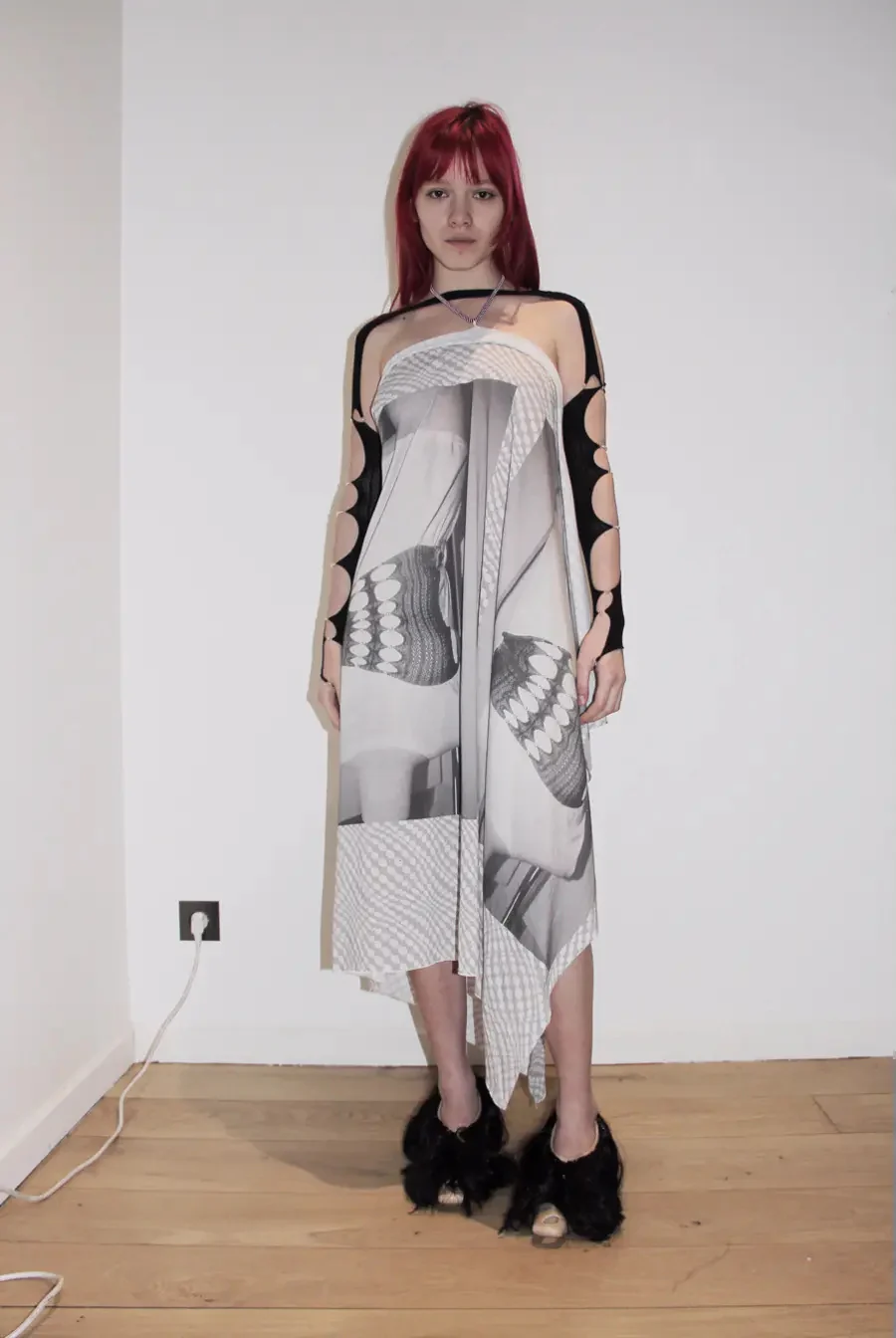 RUI Printed Halter Neck Dress RAW22WV06 Black - Image 7