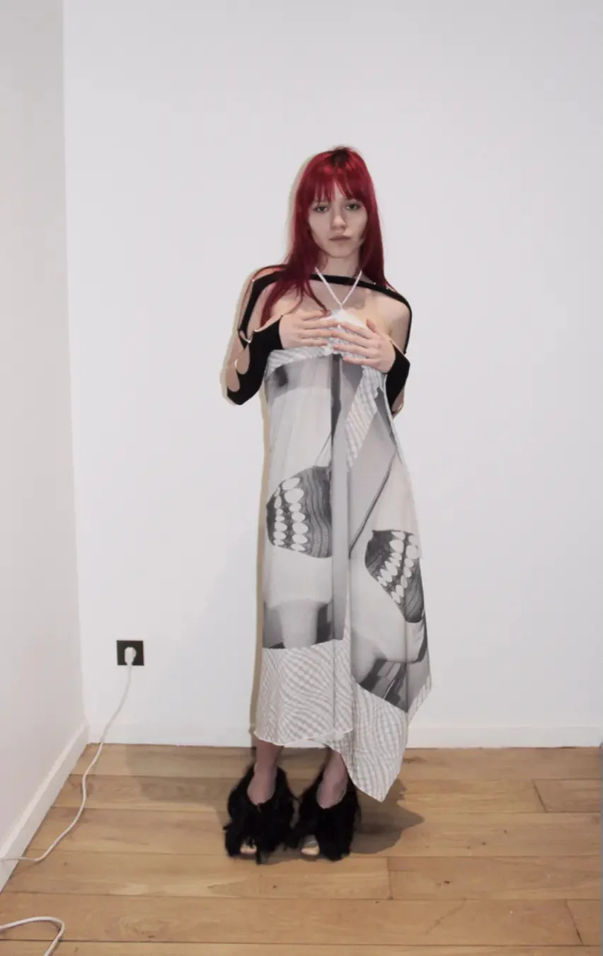 RUI Printed Halter Neck Dress RAW22WV06 Black - Image 8