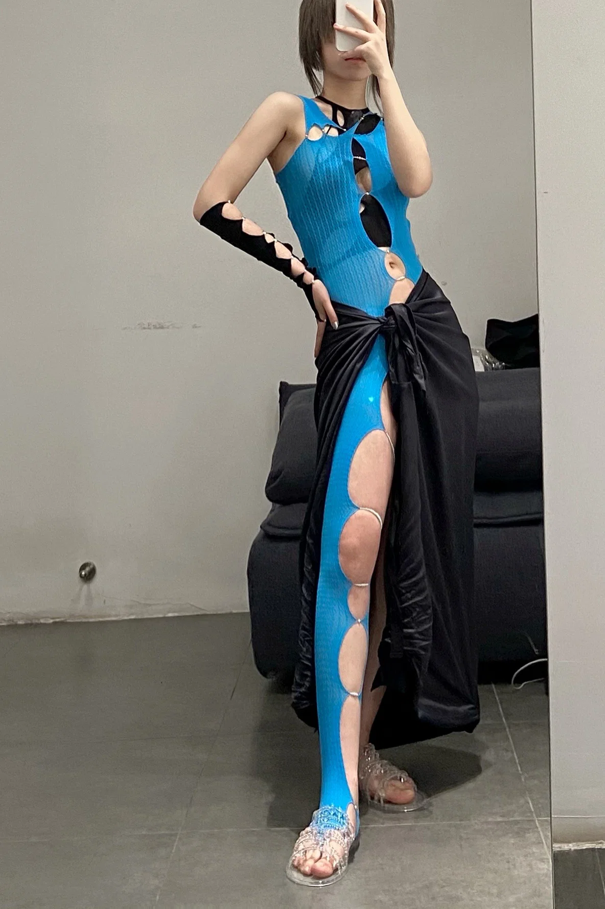 RUI SS21-R007 AZURE asymmetric bodysuit - Image 2