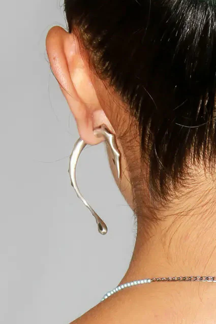 RUI sterling silver drop fishhook earrings RSS24AC02 distressed/silver PR3 - Image 10