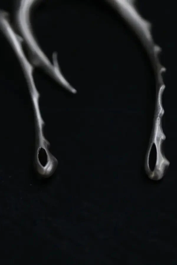 RUI sterling silver drop fishhook earrings RSS24AC02 distressed/silver PR3 - Image 3