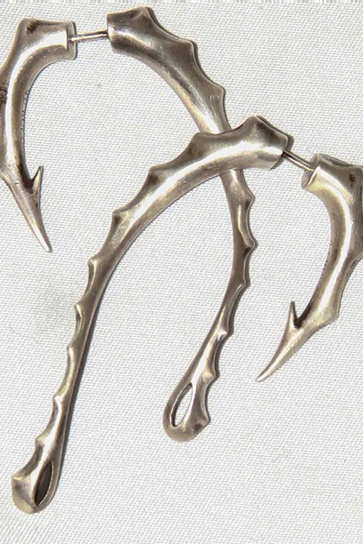 RUI sterling silver drop fishhook earrings RSS24AC02 distressed/silver PR3 - Image 4