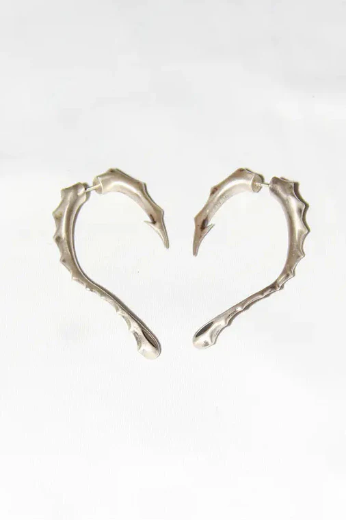 RUI sterling silver drop fishhook earrings RSS24AC02 distressed/silver PR3 - Image 7