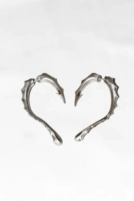 RUI sterling silver drop fishhook earrings RSS24AC02 distressed/silver PR3 - Image 8