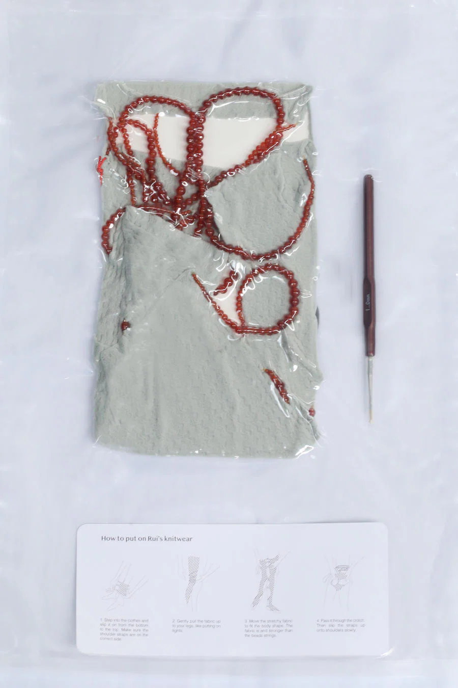 Rui Zhou Pearl Chain Splicing Bodysuit Series Skin-friendly Elastic Stretch RUI-R001-LANBAI Blue and White frosr - Image 2