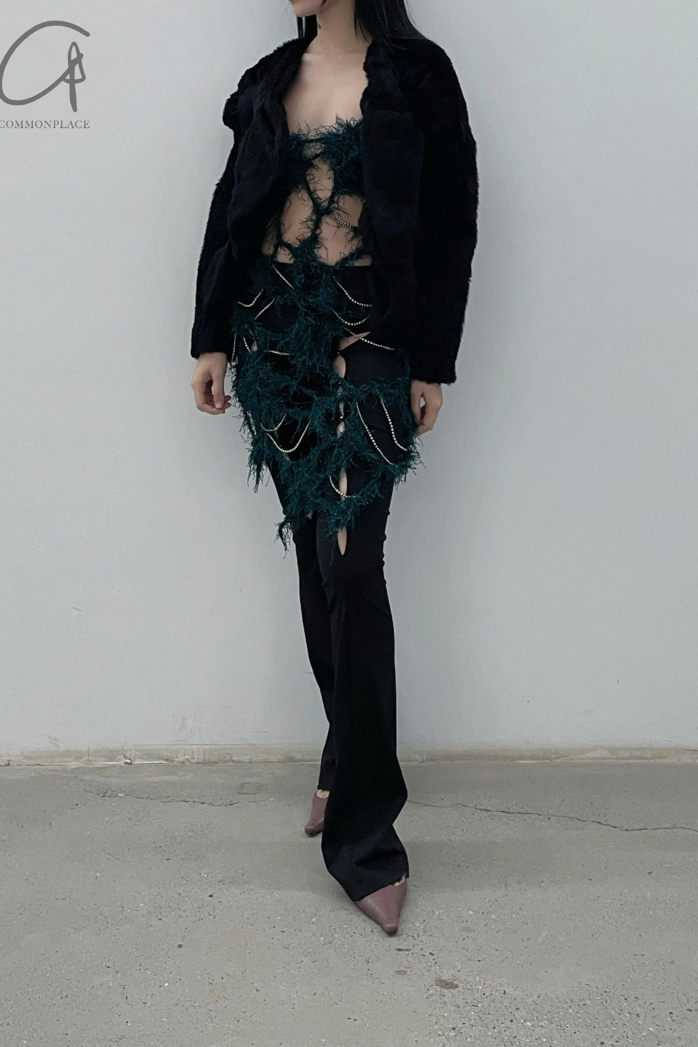 Rui Zhou WV05 series hollow flared stretch casual pants RUI-RUIFW21WV05-HEI Black Onyx - Image 23