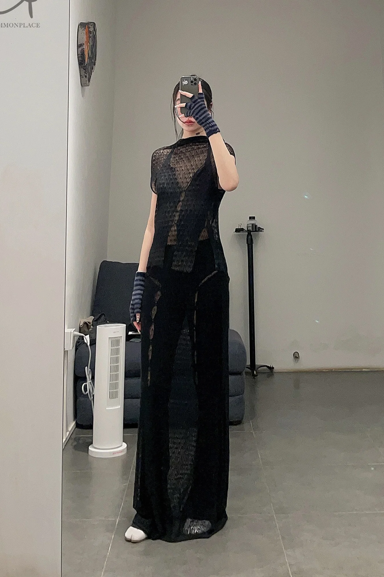 Rui Zhou WV05 series hollow flared stretch casual pants RUI-RUIFW21WV05-HEI Black Onyx - Image 35