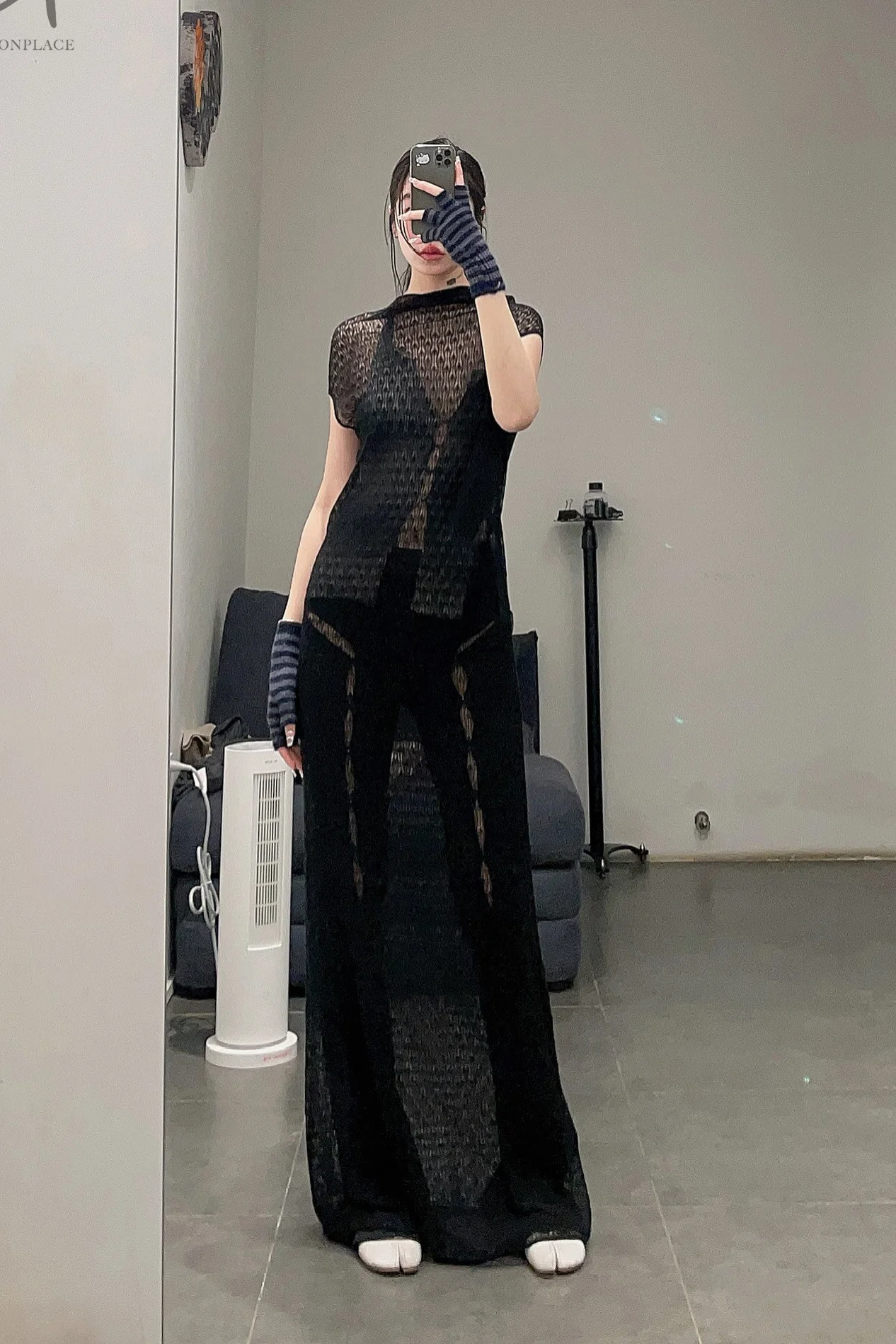 Rui Zhou WV05 series hollow flared stretch casual pants RUI-RUIFW21WV05-HEI Black Onyx - Image 36