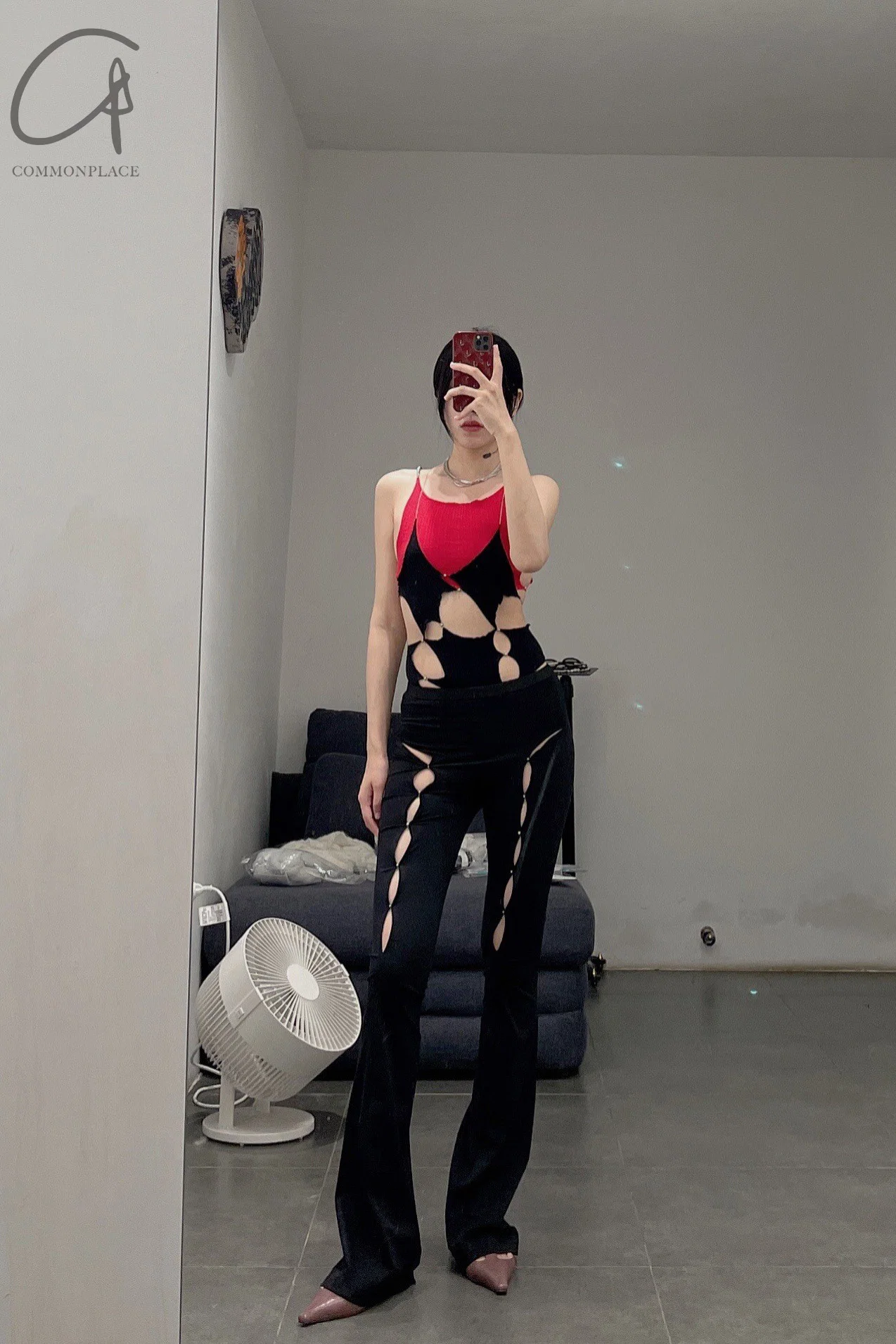 Rui Zhou WV05 series hollow flared stretch casual pants RUI-RUIFW21WV05-HEI Black Onyx - Image 45