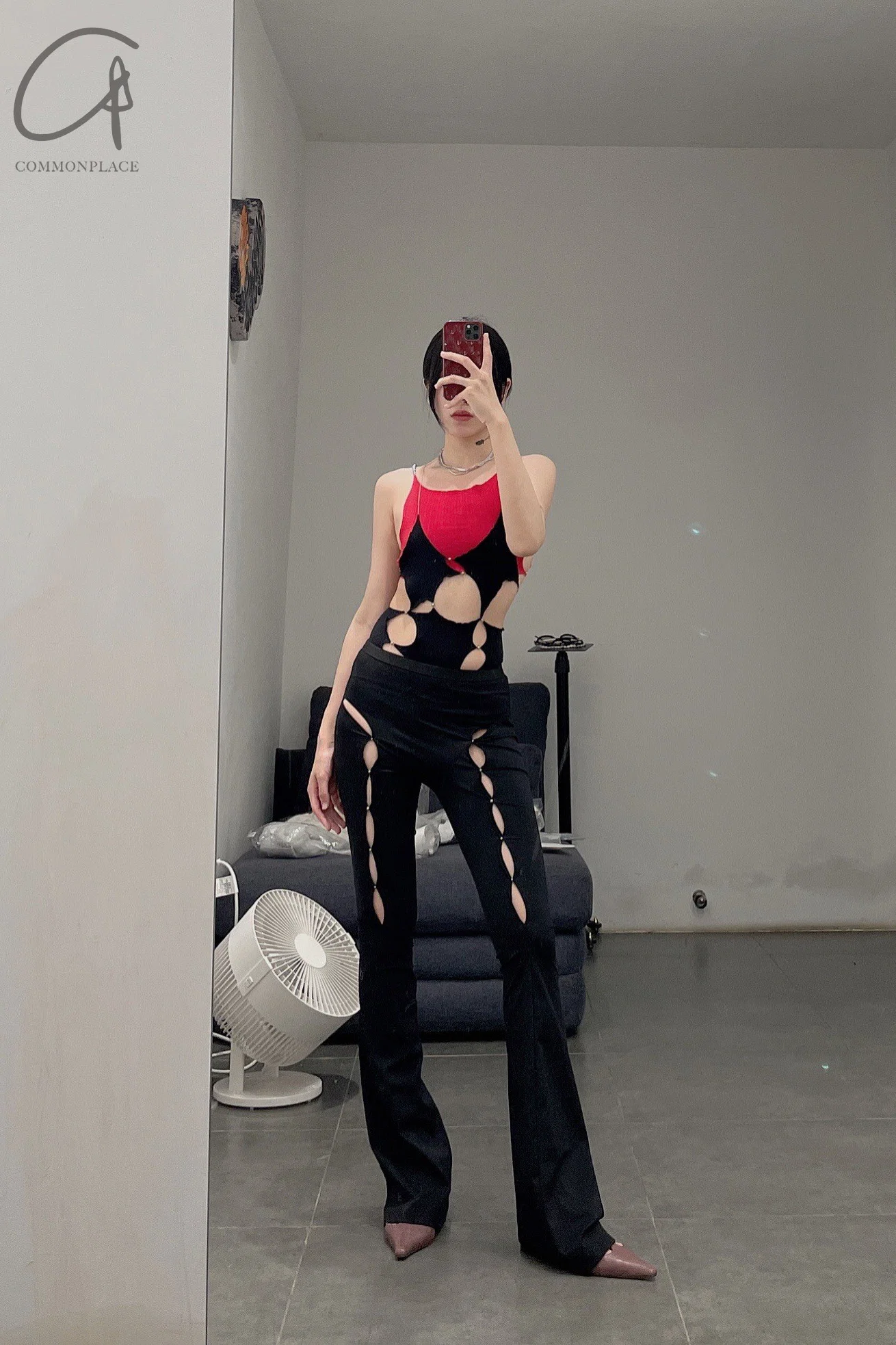 Rui Zhou WV05 series hollow flared stretch casual pants RUI-RUIFW21WV05-HEI Black Onyx - Image 46