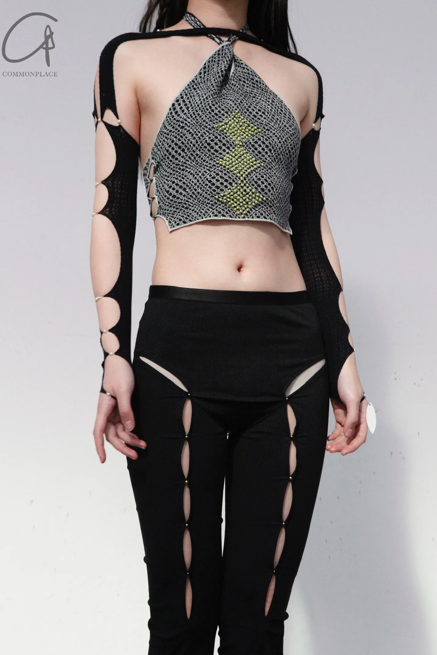 Rui Zhou WV05 series hollow flared stretch casual pants RUI-RUIFW21WV05-HEI Black Onyx - Image 6
