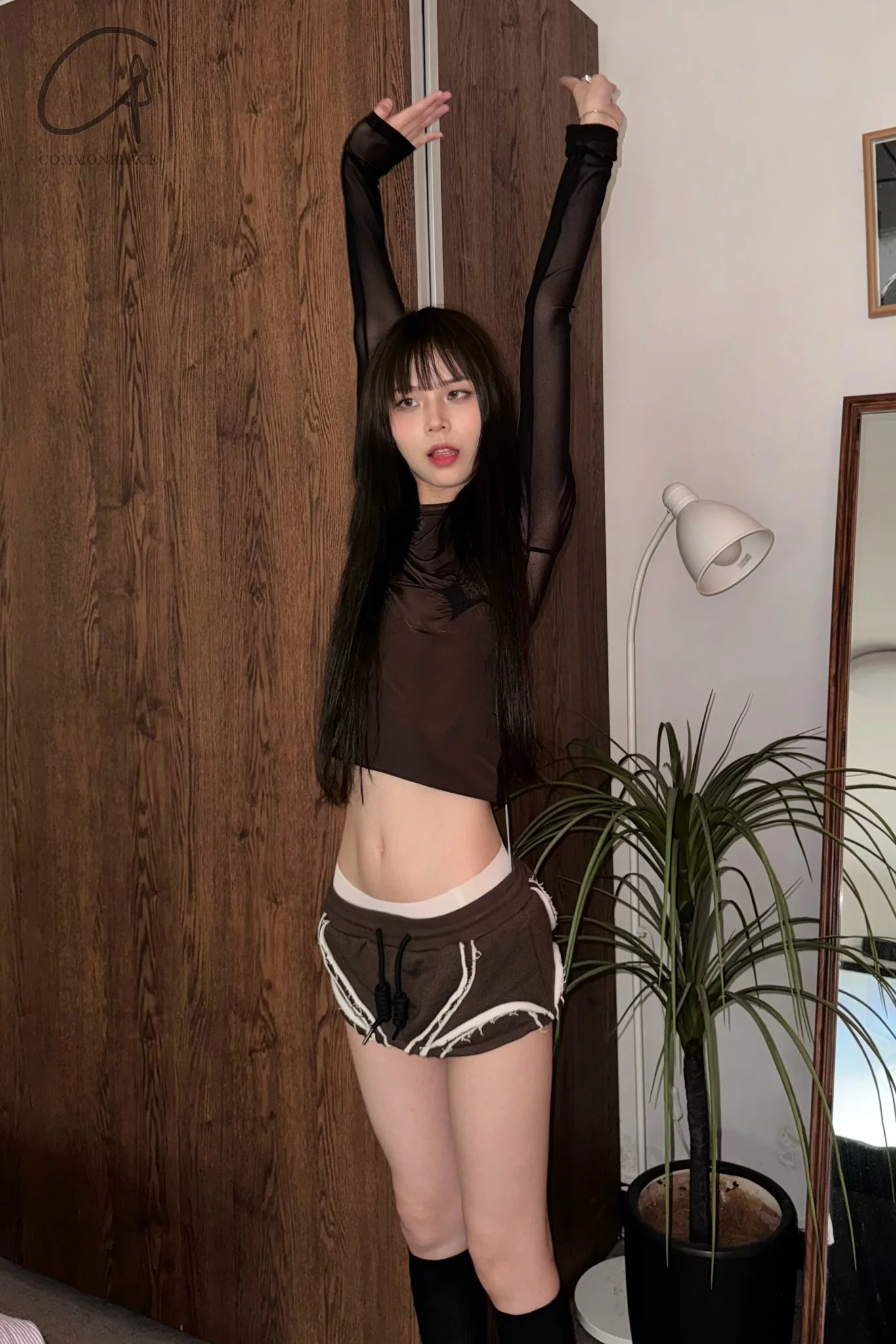 Rui Zhou 24 Autumn and Winter Free Point Long Sleeve Top RUI-RAW24WV03-QKLH Chocolate mixOnyx - Image 12