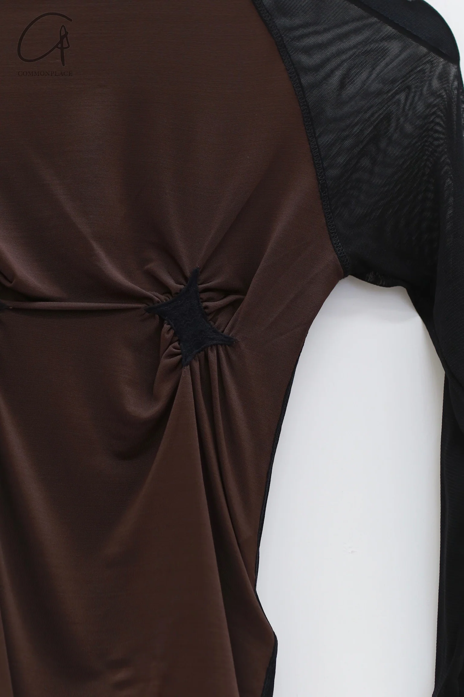 Rui Zhou 24 Autumn and Winter Free Point Long Sleeve Top RUI-RAW24WV03-QKLH Chocolate mixOnyx - Image 6