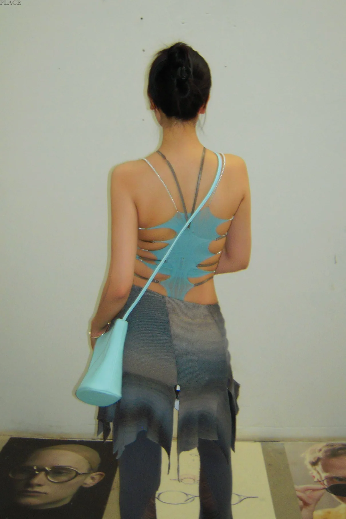 Rui Zhou Pearl Chain Three-piece Suspender Tube Top Stretch RUI-RUIFW21SF01A-SHUILAN Aqua RUIFW21SF01 - Image 13