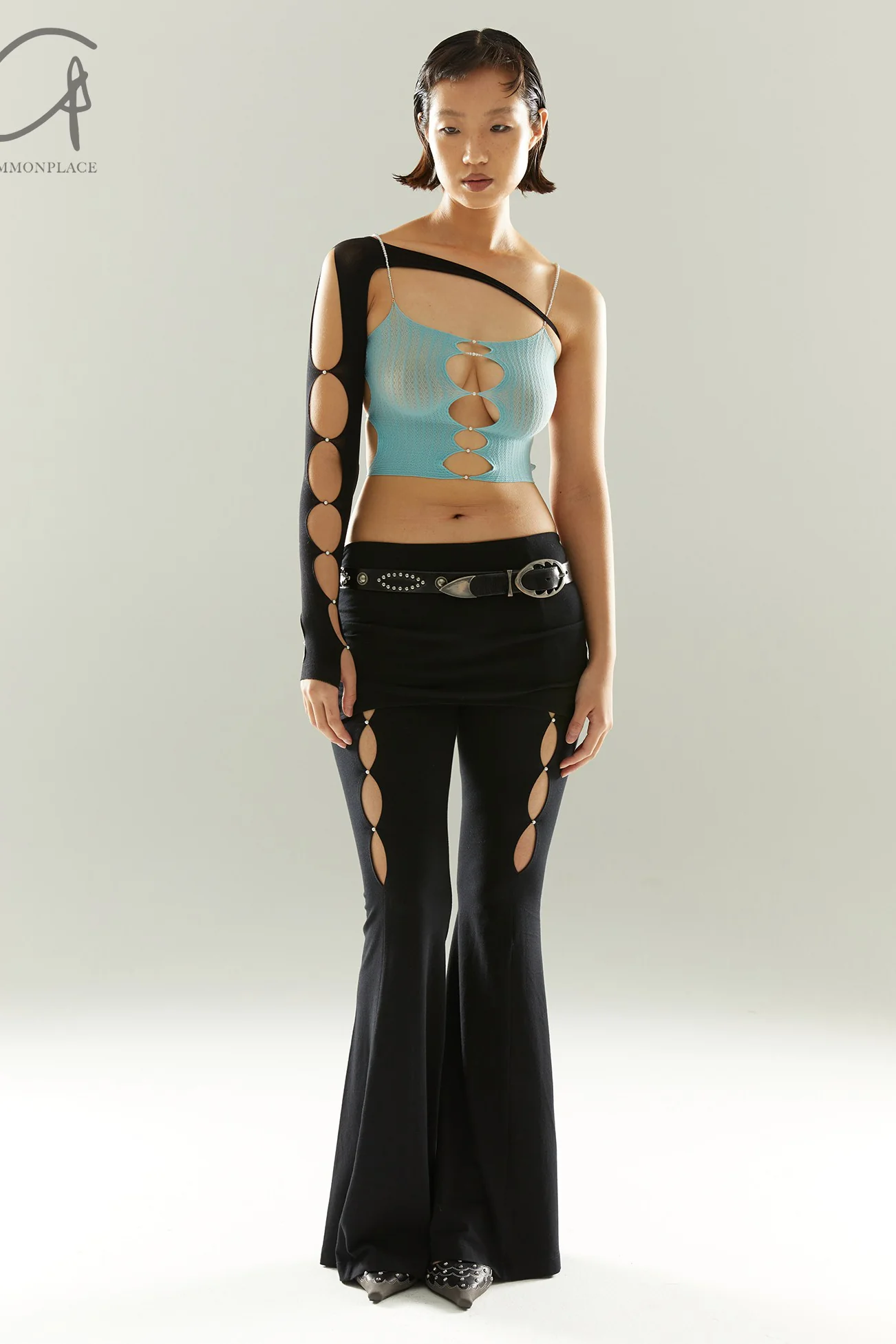Rui Zhou Pearl Chain Three-piece Suspender Tube Top Stretch RUI-RUIFW21SF01A-SHUILAN Aqua RUIFW21SF01 - Image 8