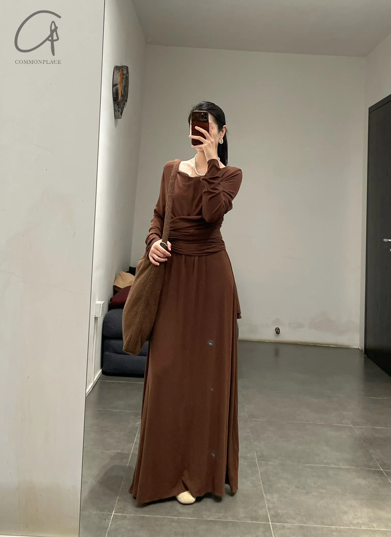 RUOHAN 24 Autumn and Winter Brown Striped Wool Artist Bag RH-RHACC149AW24-ZONG Brown - Image 16