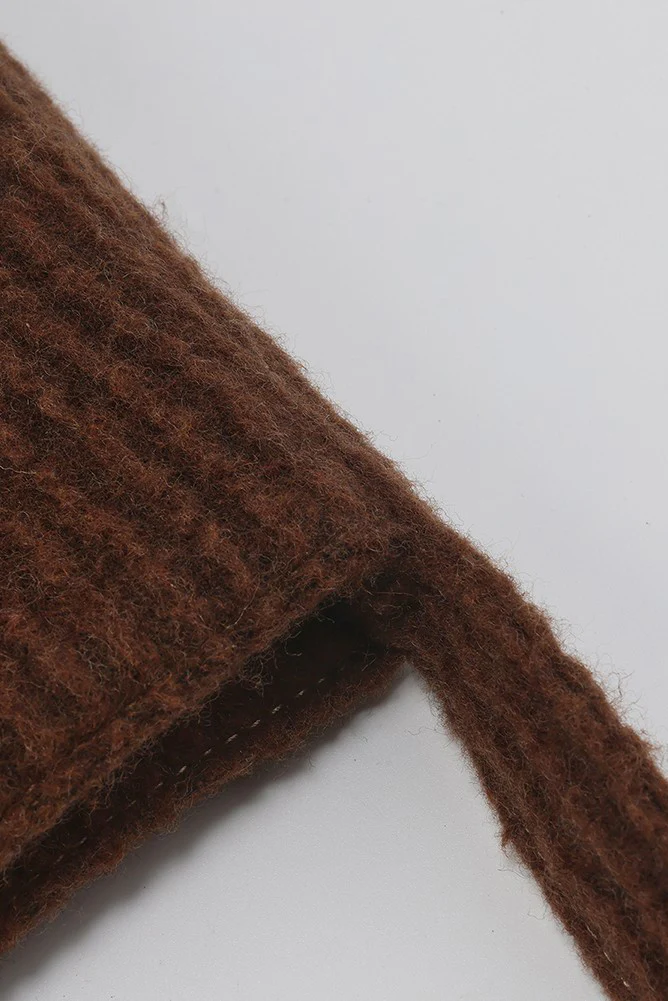 RUOHAN 24 Autumn and Winter Brown Striped Wool Artist Bag RH-RHACC149AW24-ZONG Brown - Image 3