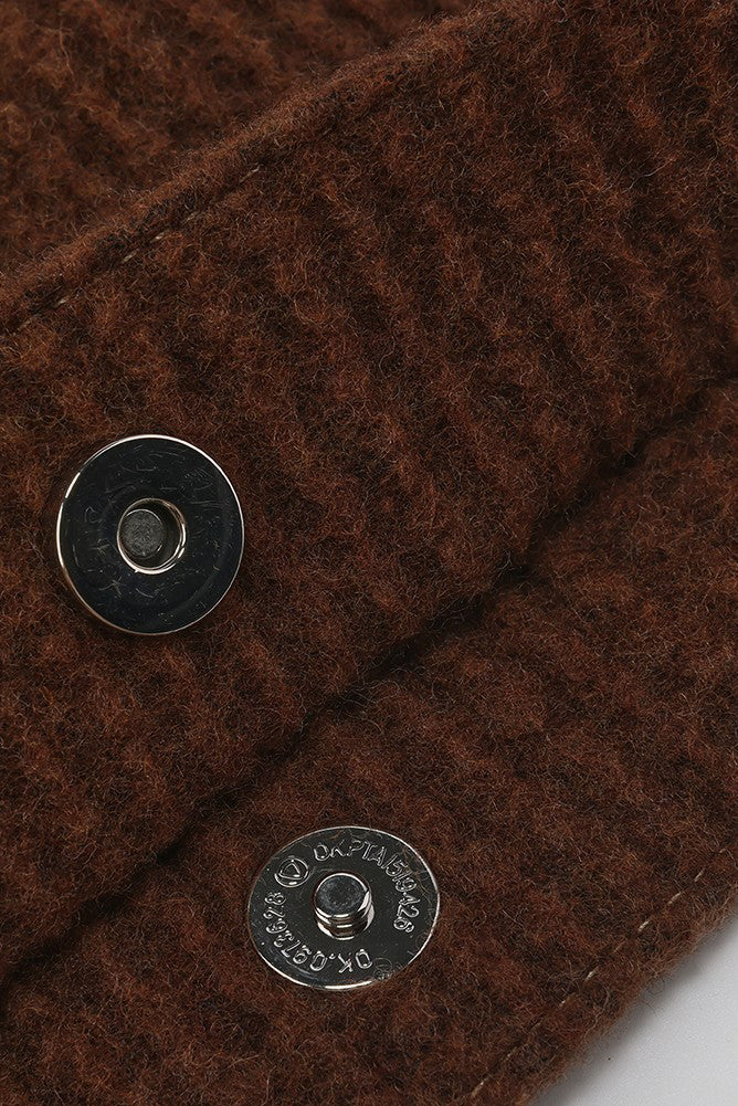 RUOHAN 24 Autumn and Winter Brown Striped Wool Artist Bag RH-RHACC149AW24-ZONG Brown - Image 4