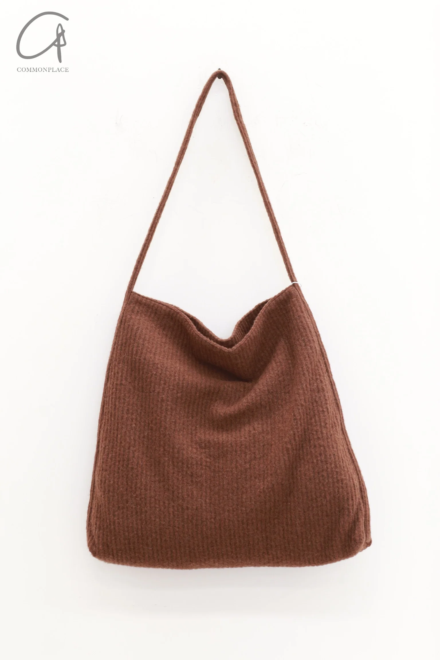RUOHAN 24 Autumn and Winter Brown Striped Wool Artist Bag RH-RHACC149AW24-ZONG Brown - Image 6