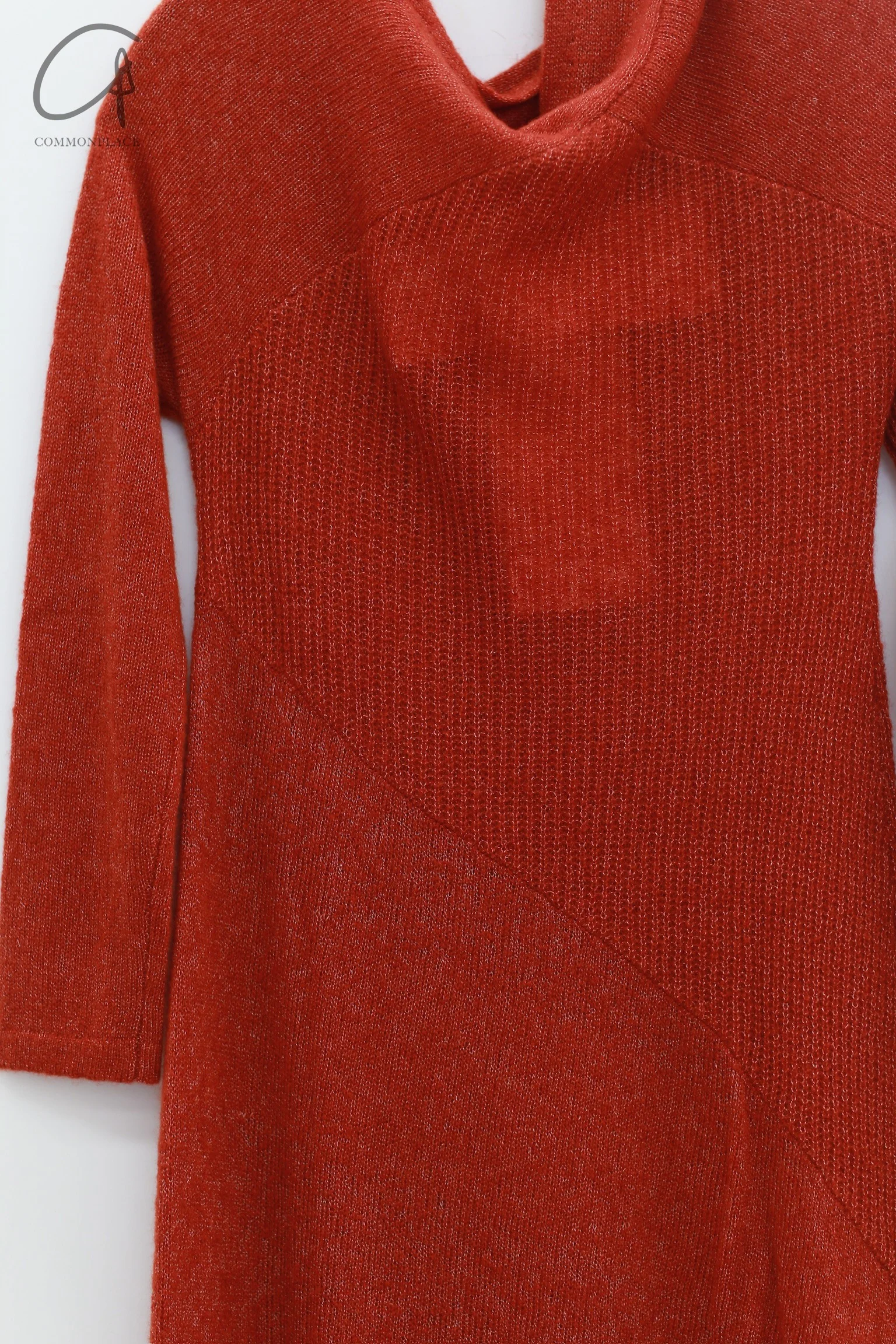 RUOHAN 24 autumn and winter collage cashmere dress RH-RH-RHKN154AW24-XH rust red RHKN152AW24 - Image 6