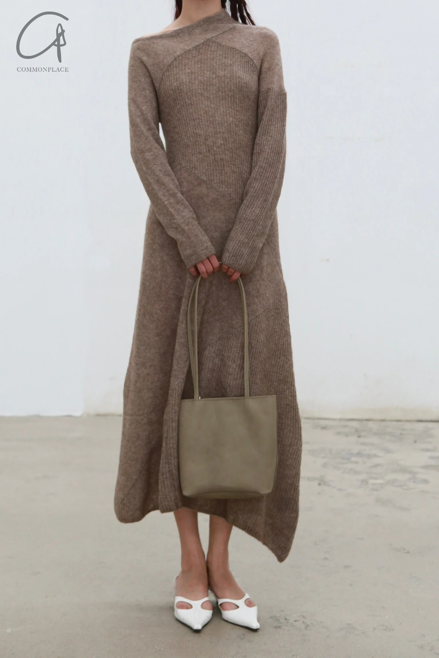 RUOHAN 24 autumn and winter collage cashmere dress RH-RHKN152AW24-ZONG brown - Image 3