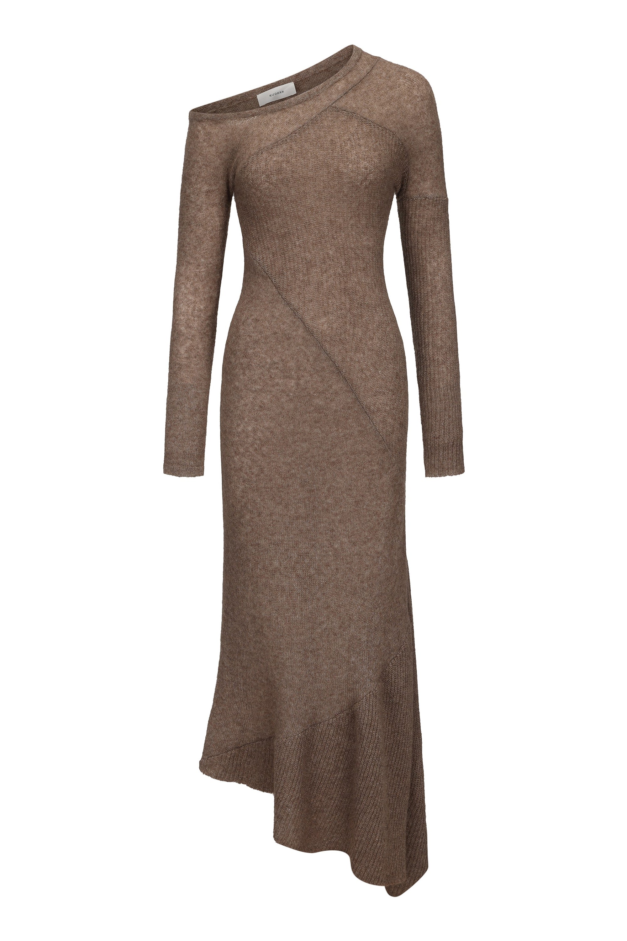 RUOHAN 24 autumn and winter collage cashmere dress RH-RHKN152AW24-ZONG brown - Image 4