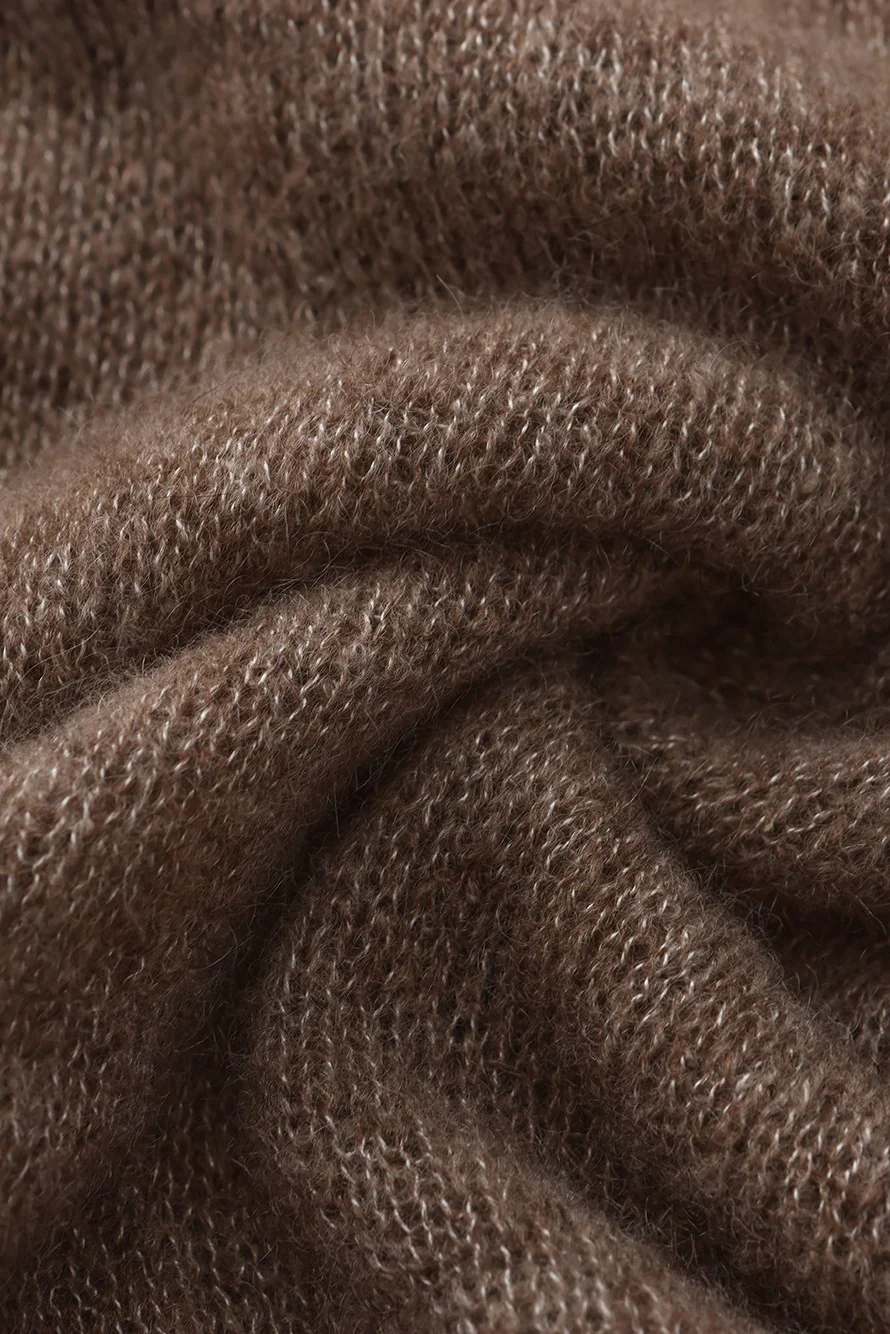 RUOHAN 24 autumn and winter collage cashmere dress RH-RHKN152AW24-ZONG brown - Image 6