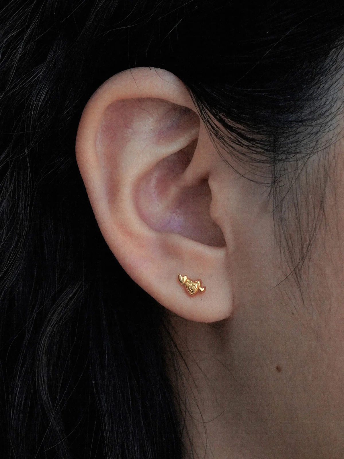 SALE E PEPE 2026 Valentine's Day Collection Sterling Silver/Gold Plated Heartbeat Earrings SEP-SP05E26-JIN Gold - Image 4