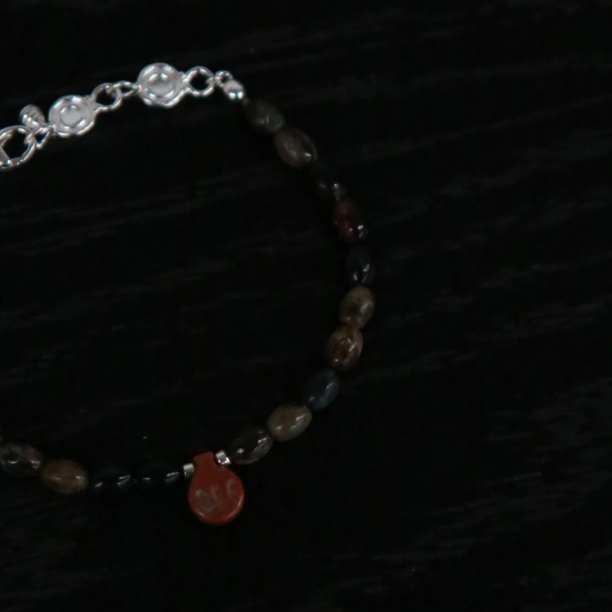 SALE E PEPE Black Mica Pebble Teapot/Yellow Agate Topaz Wine Pot Beaded Bracelet SEP-SP05A12-HHY Black/Red/Silver (SP05A11) - Image 2