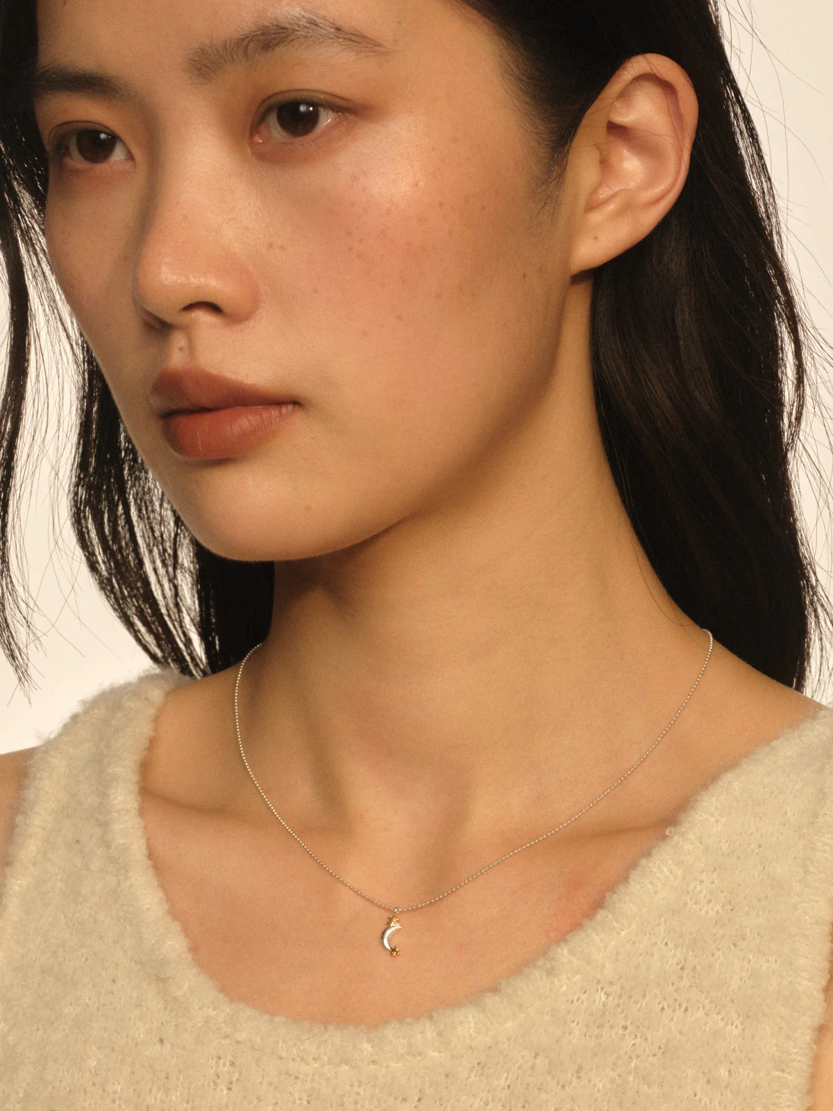 SALE E PEPE Christmas Collection Sterling Silver Gold-Plated Two-Tone Star and Moon Necklace SEP-SPCMN02-YJ Silver/Gold - Image 8