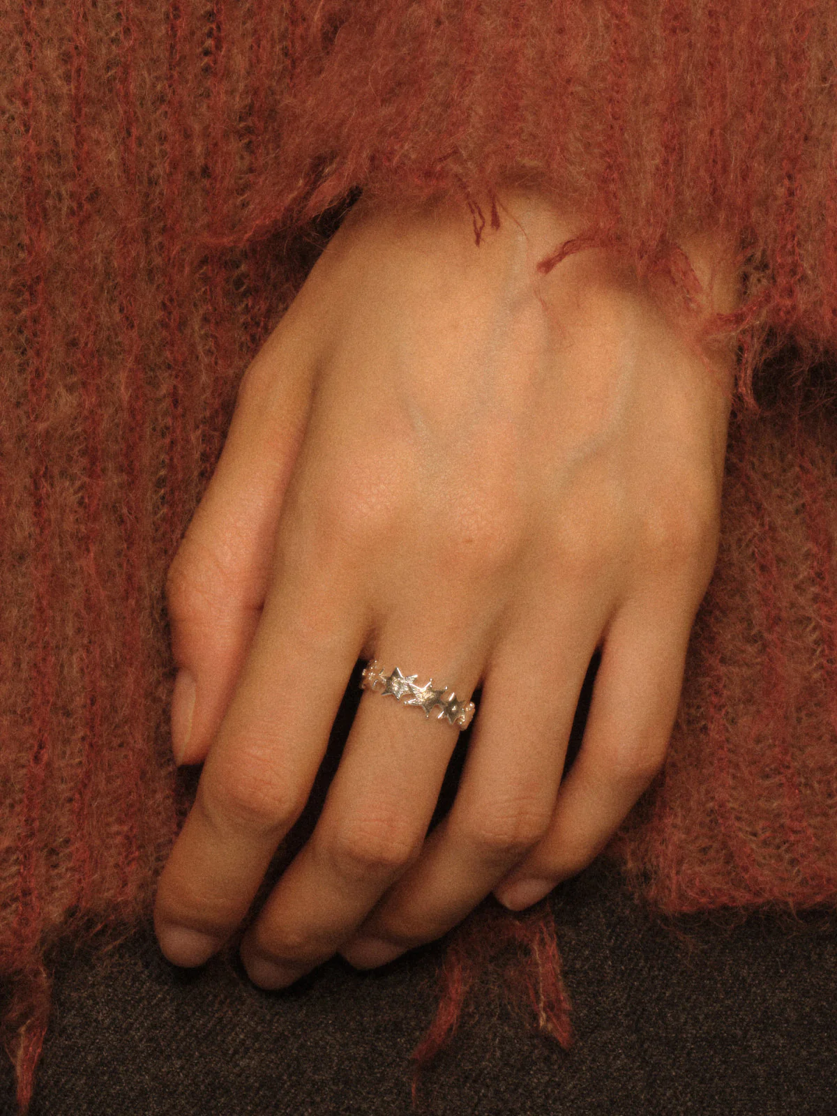 SALE E PEPE Christmas Collection Sterling Silver Stars Ring SEP-SPCMF01-YIN Silver - Image 6