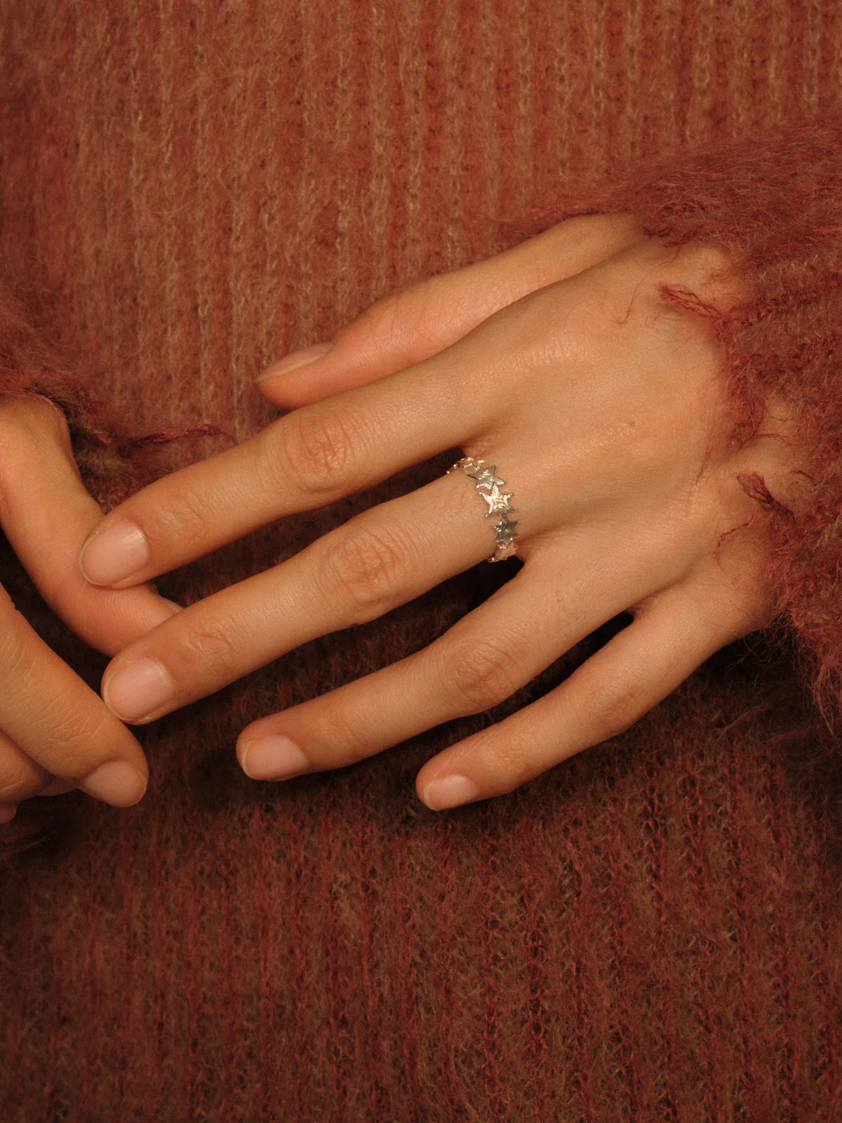SALE E PEPE Christmas Collection Sterling Silver Stars Ring SEP-SPCMF01-YIN Silver - Image 7