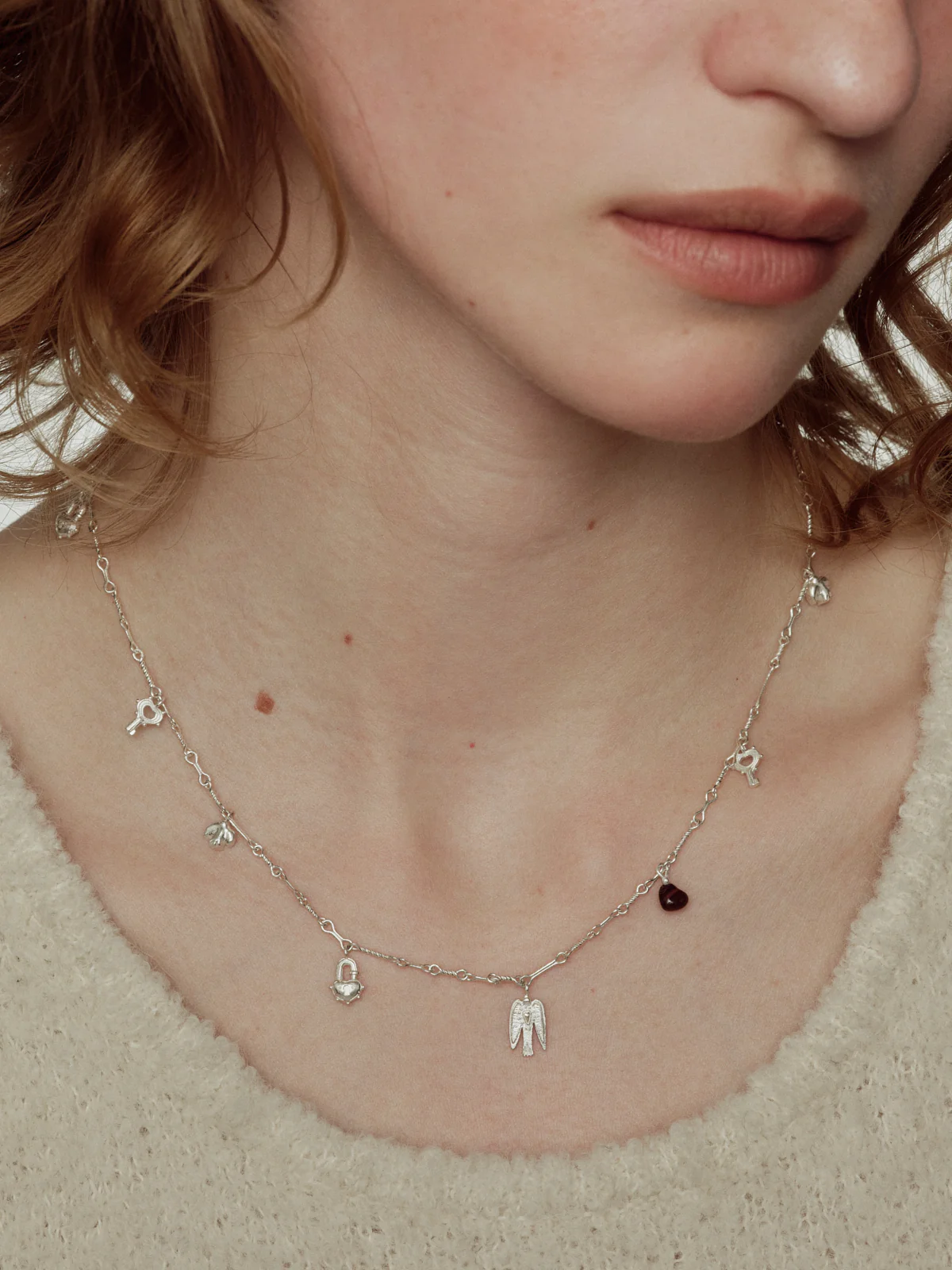 SALE E PEPE Sterling Silver Bird Wind Chime Necklace SEP-SPVAN04-YIN Silver - Image 6
