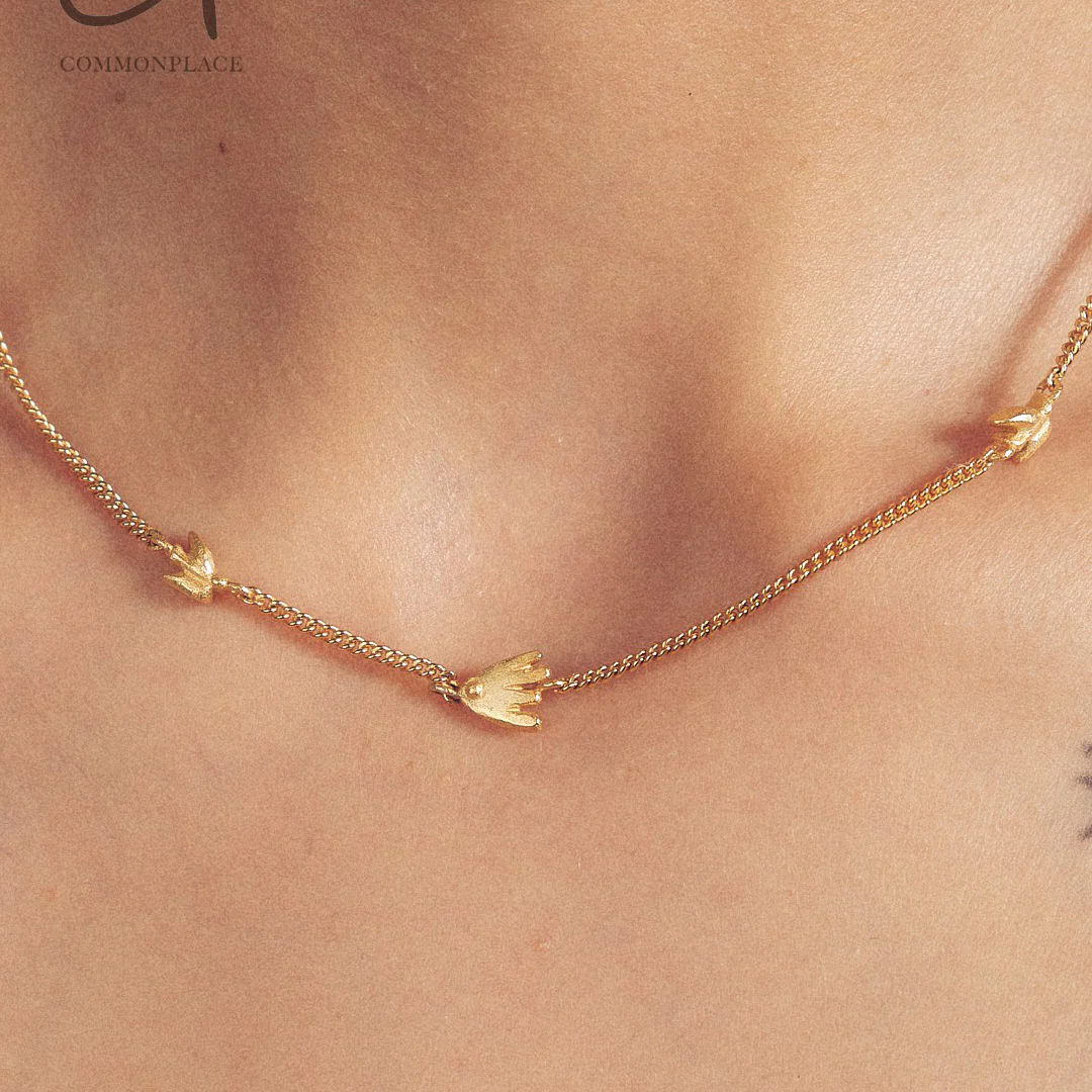 SALE E PEPE Sterling Silver/Gold Plated Forest Necklace SEP-SP02N06-JIN-F Gold - Image 4