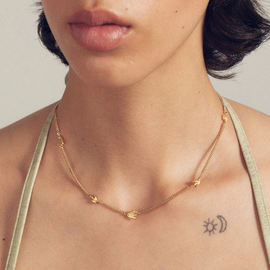 SALE E PEPE Sterling Silver/Gold Plated Forest Necklace SEP-SP02N06-JIN-F Gold - Image 6