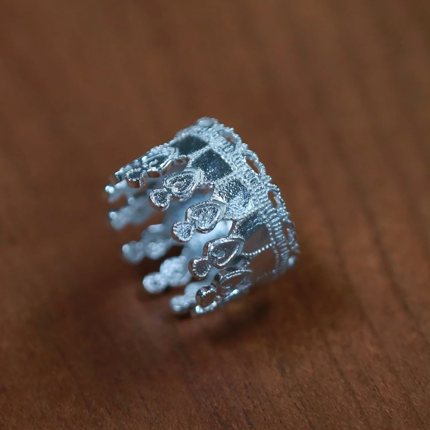 SALE E PEPE Sterling Silver Hollow Women's Ring SEP-SP01F07-YIN Silver - Image 3