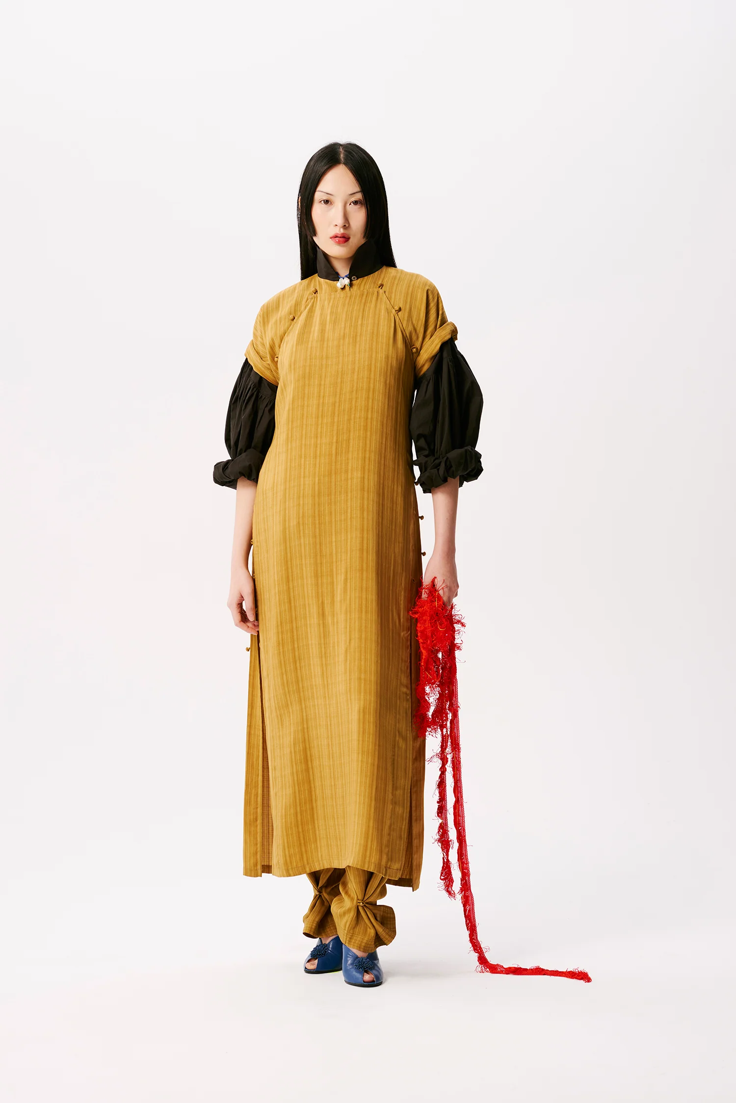 SAMUEL GUI YANG 25 autumn and winter MAY LING dress SGY-AW25BDR02-1-1-GOLDEN (GOLDEN SPICE) - Image 3