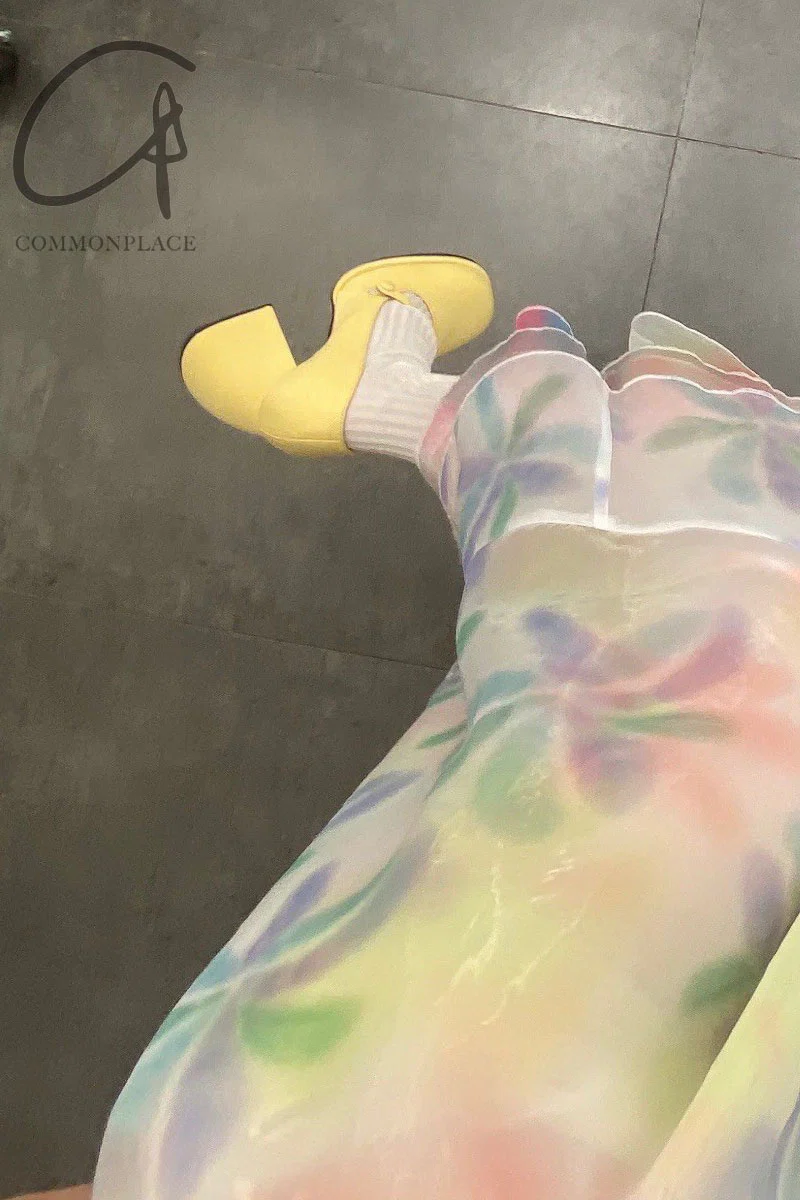 shushutong round toe high heels aw21ac06 yellow - Image 12