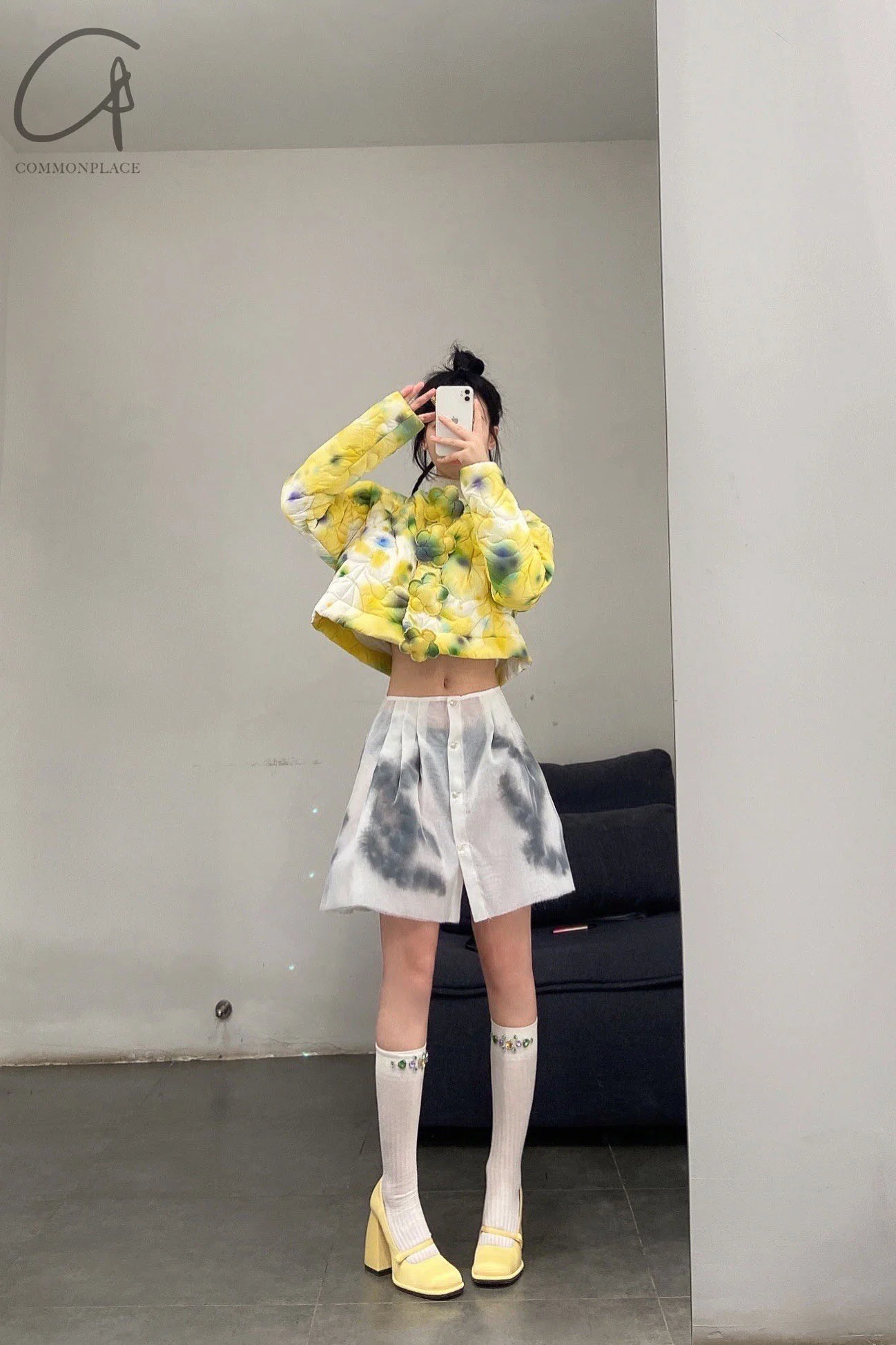 shushutong round toe high heels aw21ac06 yellow - Image 7