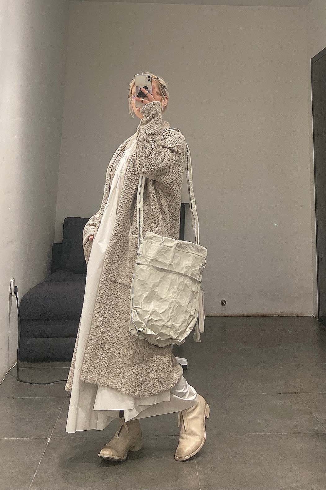 SIMONA TAGLIAFERRI (Sheepskin Anima, large cross-body bag) SS17A03 LAMB ANIMA CHALK - Image 19