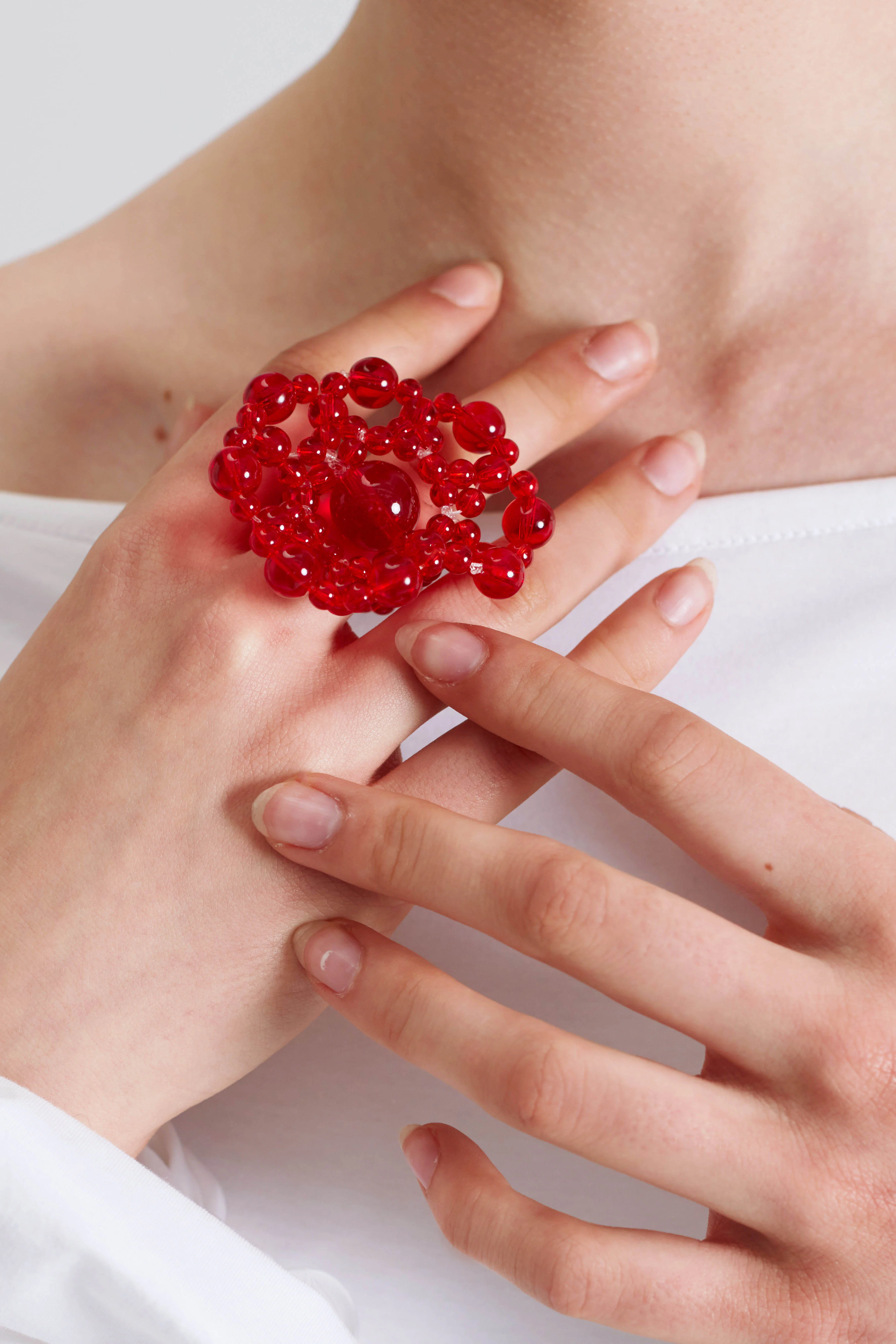 Susanfang Bubble Dandelion Ring AW20RIN003GL01RED001 PSSF8 - Image 5