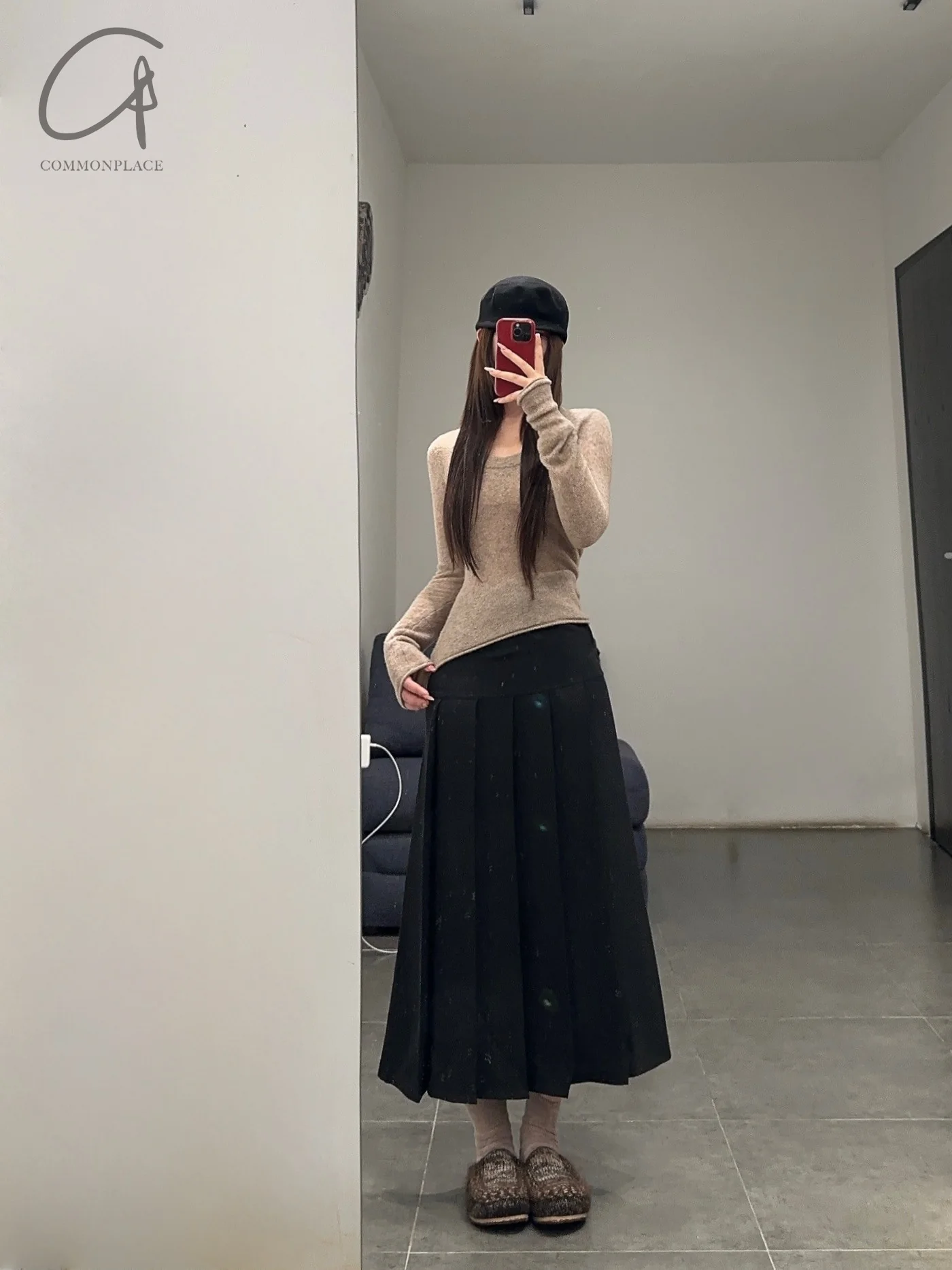 SWAYING 24 Autumn and Winter Low Round Neck Wool Bottoming Shirt SW-SW24AW1T22-TUO Camel SW24AW1T22 - Image 12