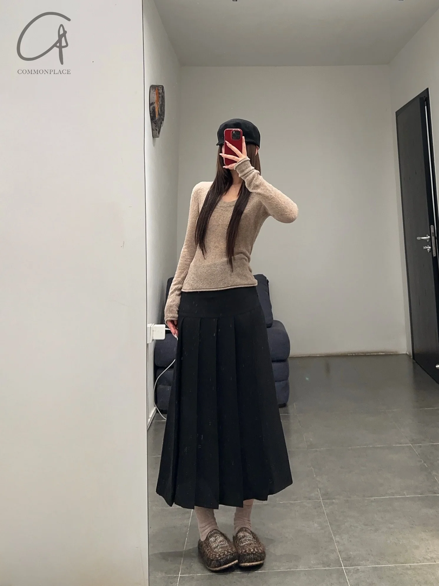 SWAYING 24 Autumn and Winter Low Round Neck Wool Bottoming Shirt SW-SW24AW1T22-TUO Camel SW24AW1T22 - Image 13