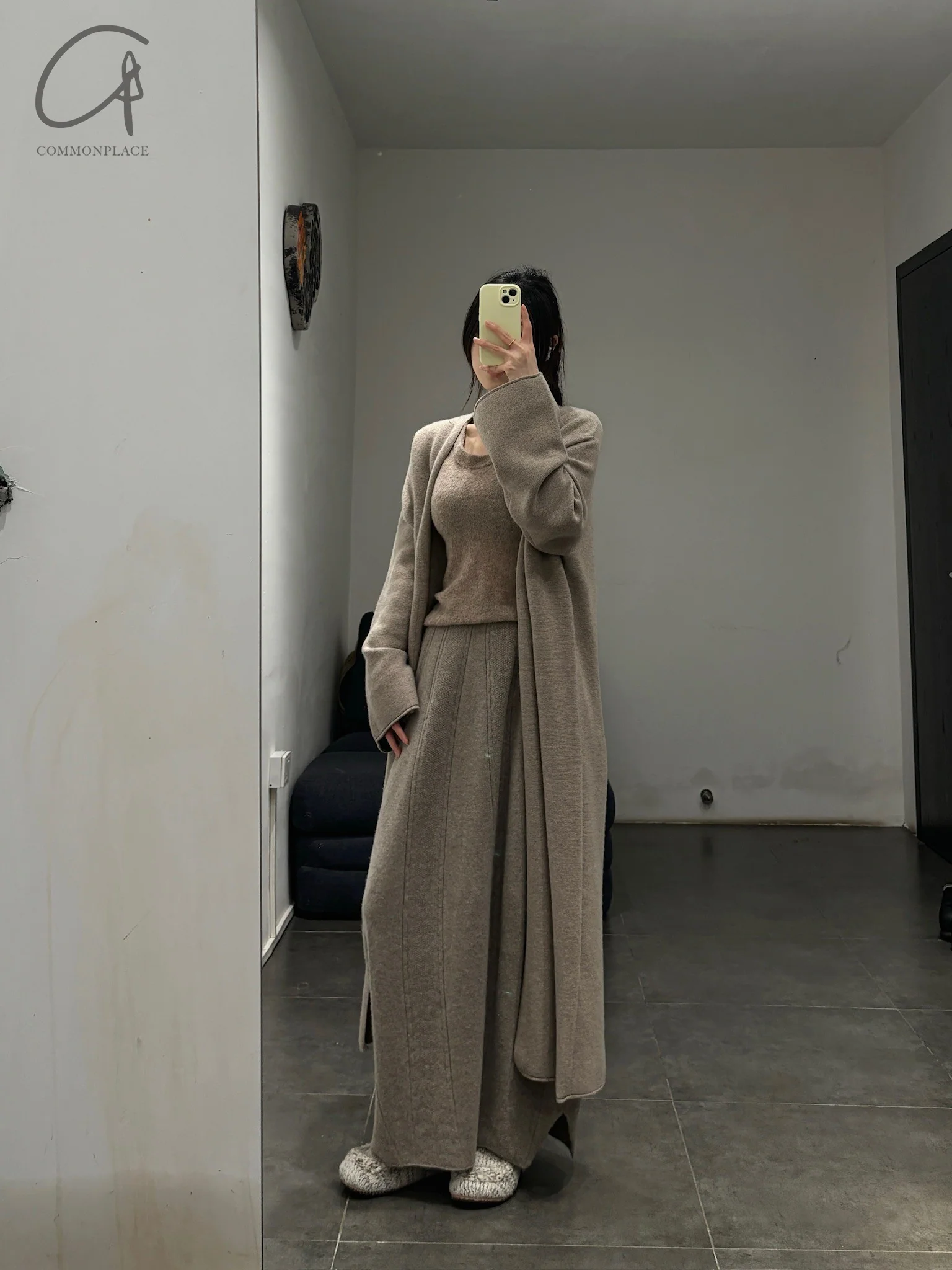 SWAYING 24 Autumn and Winter Low Round Neck Wool Bottoming Shirt SW-SW24AW1T22-TUO Camel SW24AW1T22 - Image 14