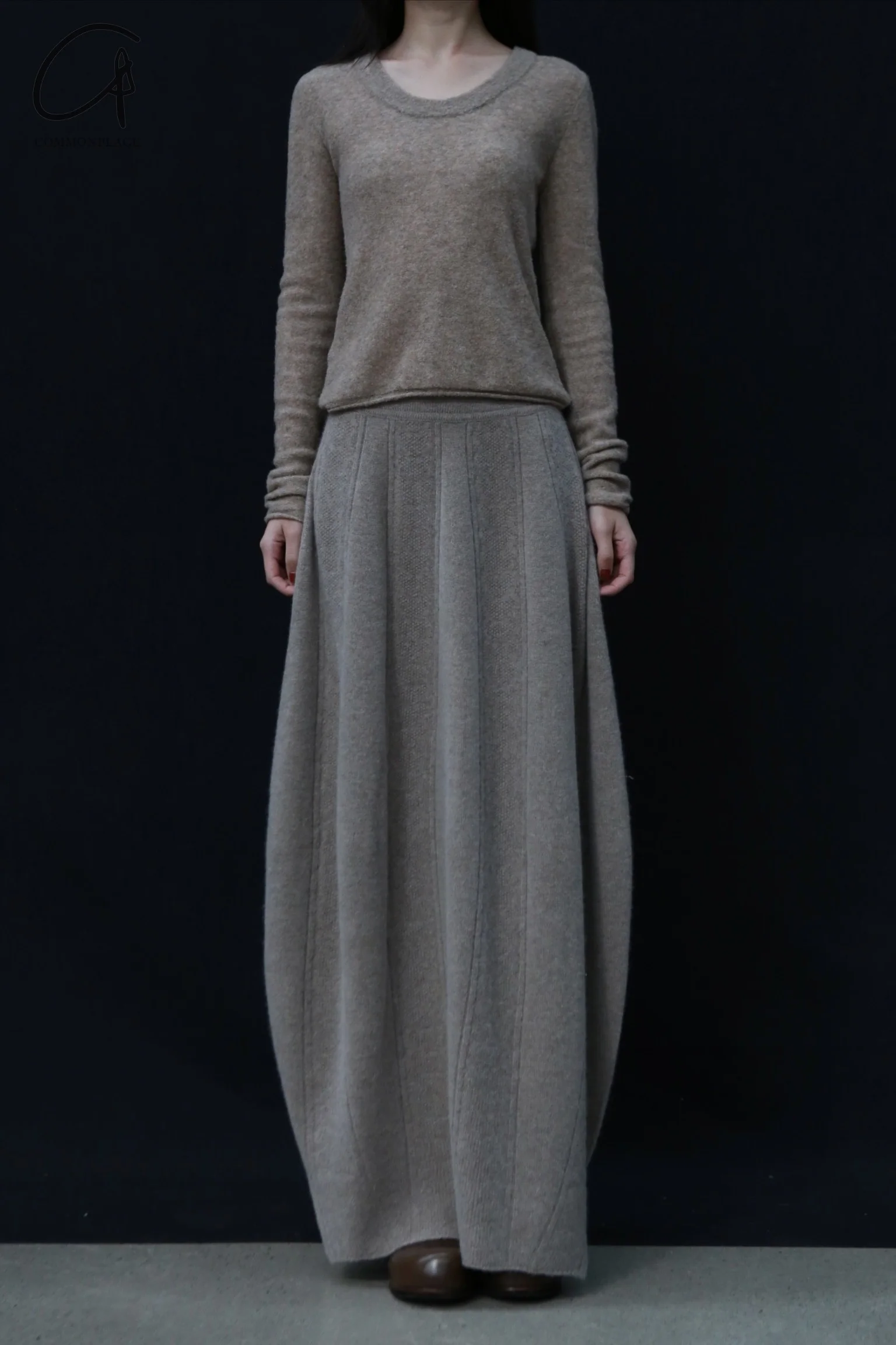 SWAYING 24 Autumn and Winter Low Round Neck Wool Bottoming Shirt SW-SW24AW1T22-TUO Camel SW24AW1T22 - Image 3